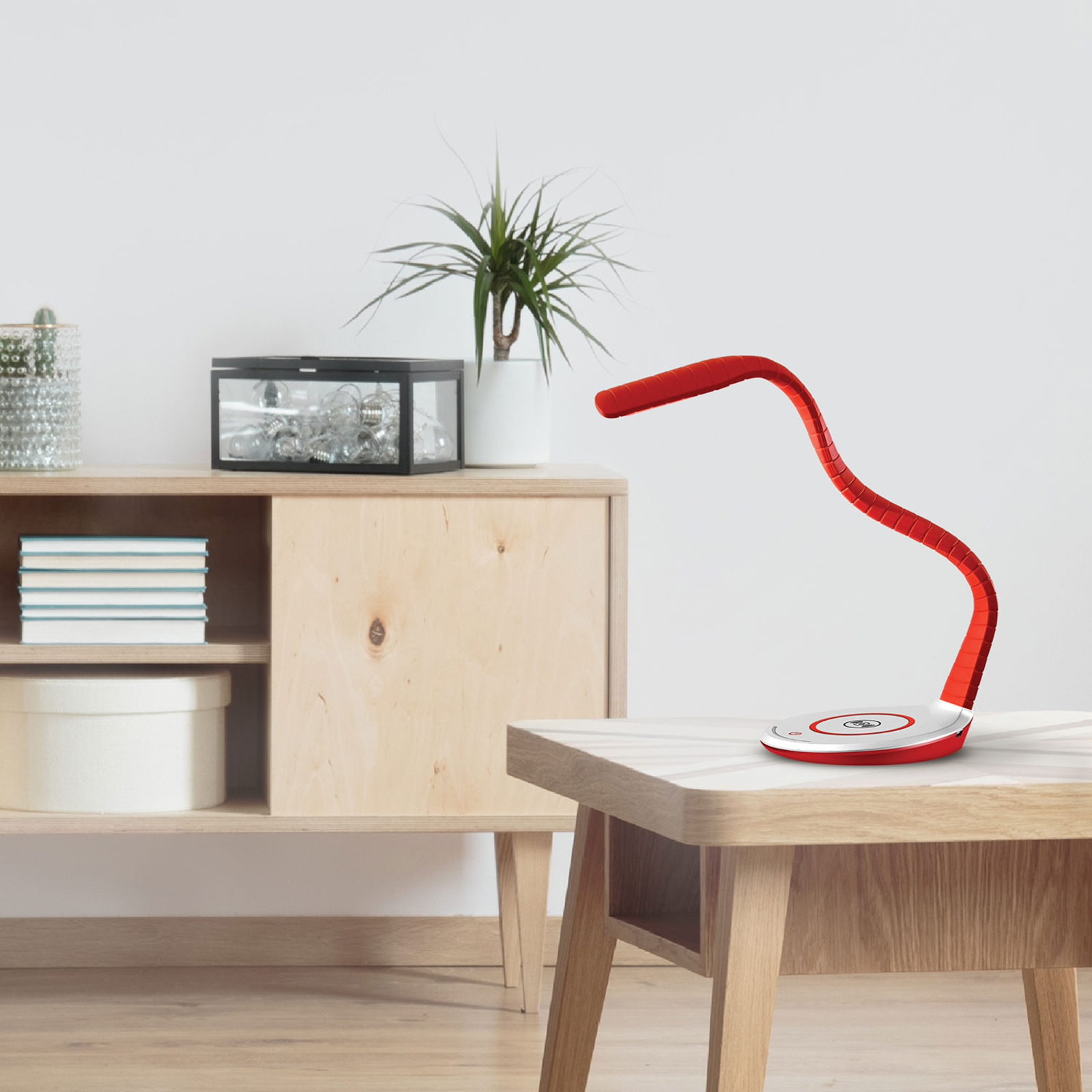 TRAE Luni LED-Tischleuchte, Qi, 5.000 K