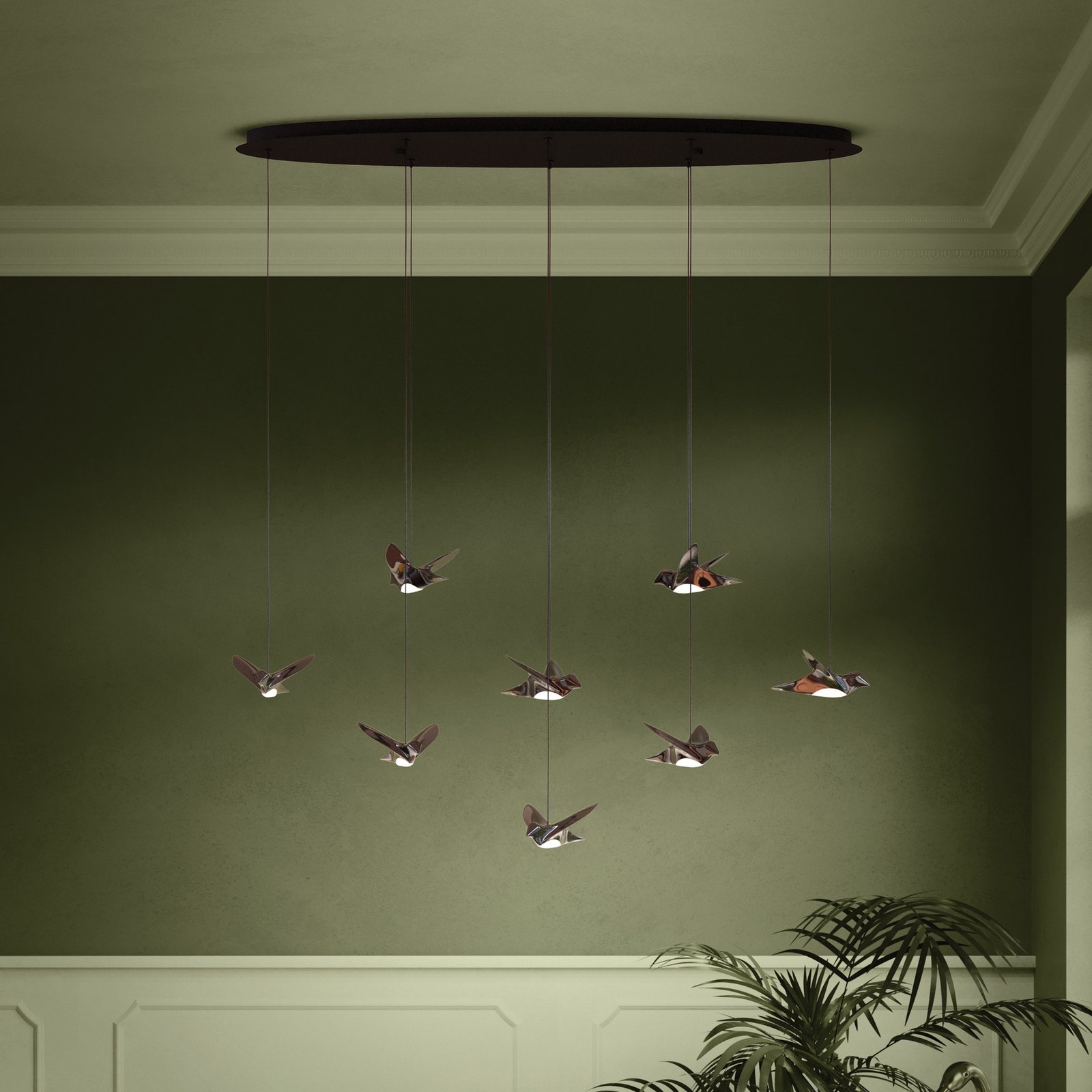 EGLO Stars Of Light LED hanging light Paratebueno black 8-bulb