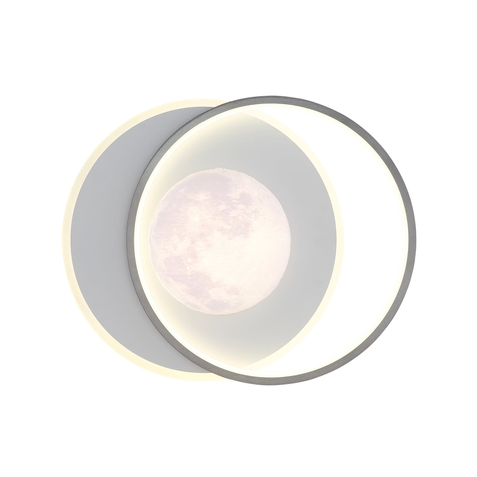 Candeeiro de teto LED Moon, preta/cinzenta, metal, 37 cm Candeeiro de teto LED Moon, preta/cinzenta, metal, 37 cm