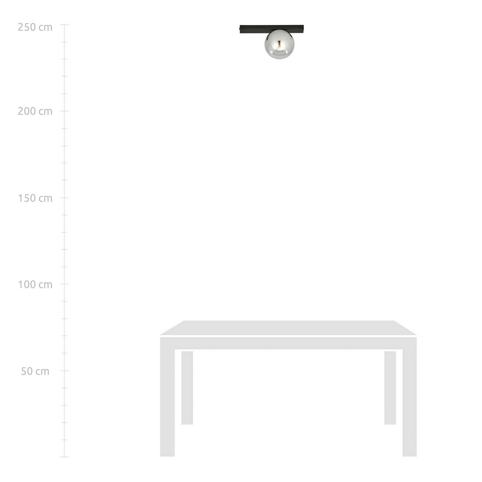 Mennyezeti lámpa Fit, fekete/grafit, 1-izzós