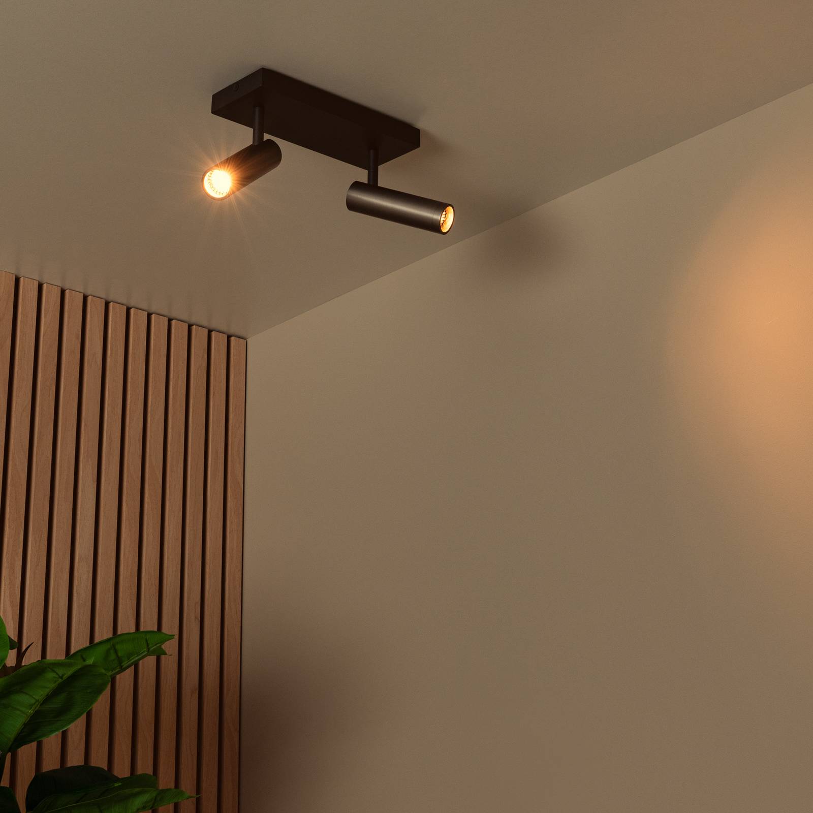 Deckenstrahler Grado, Länge 25 cm, grau, Metall, 2-flg. günstig online kaufen