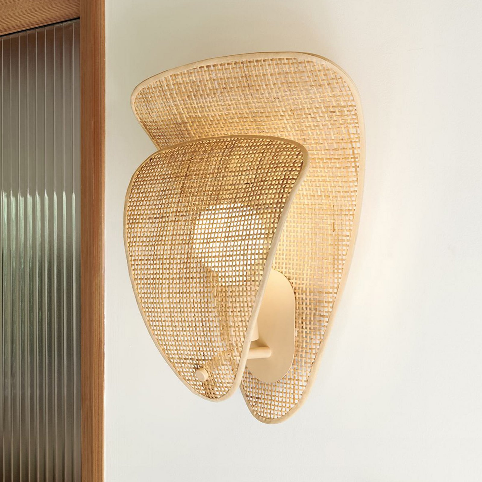 MARKET SET Aplique de pared Coquillage, color natural, 33 cm, ratán