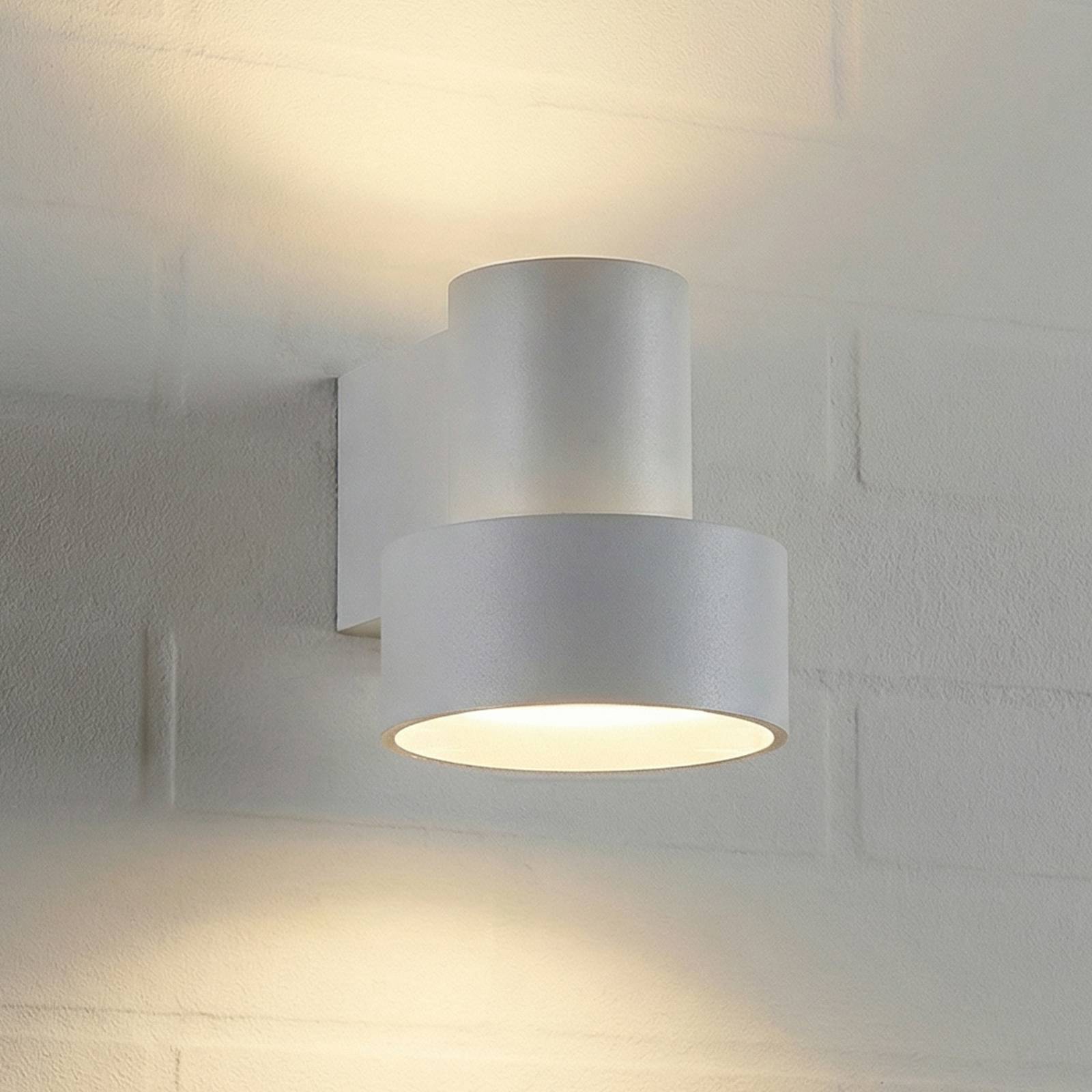 Applique d'extérieur LED Lucande Elune, grise, IP44, éclairage vers le