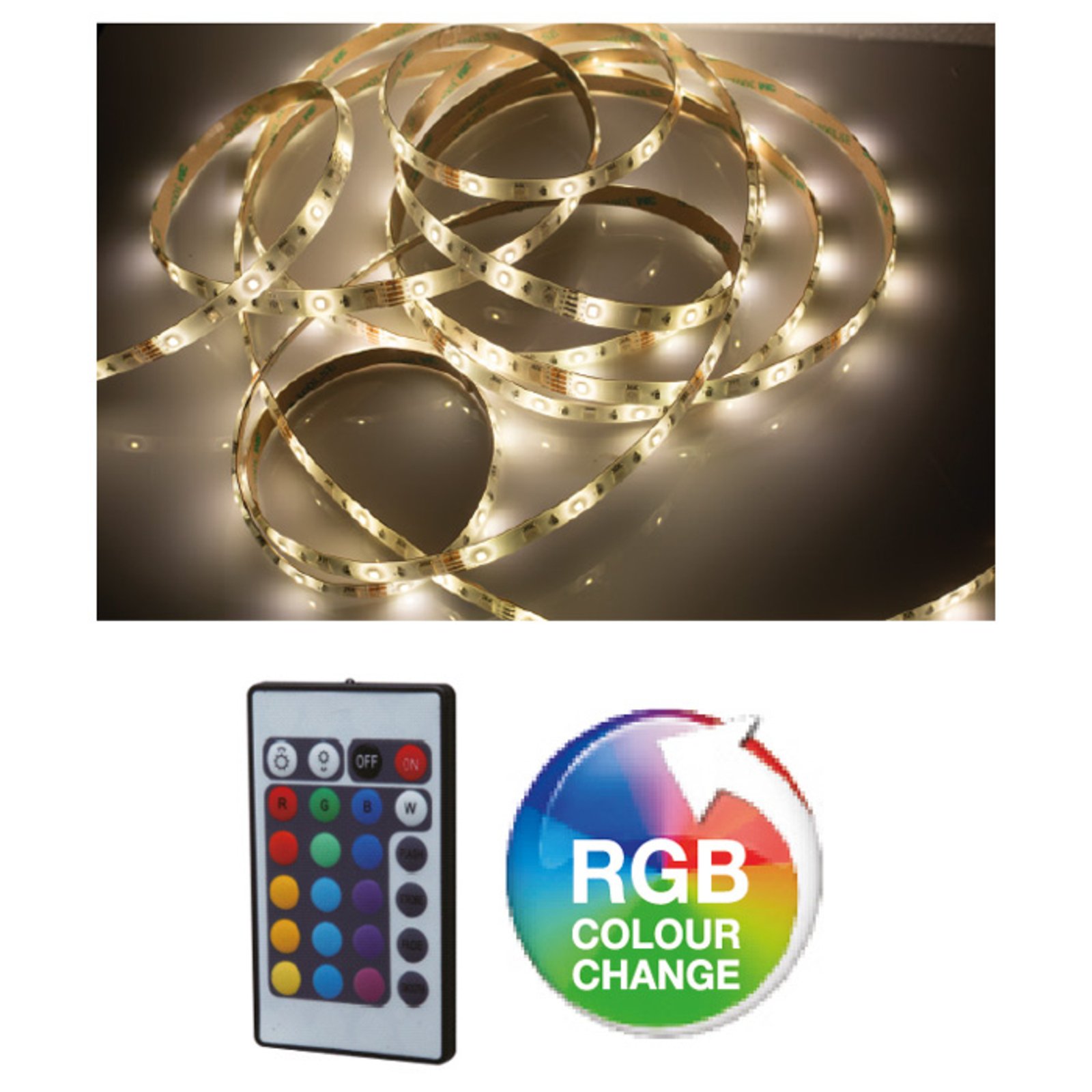 Prios Lylah -LED-valonauha, RGB, lämmin valkoinen