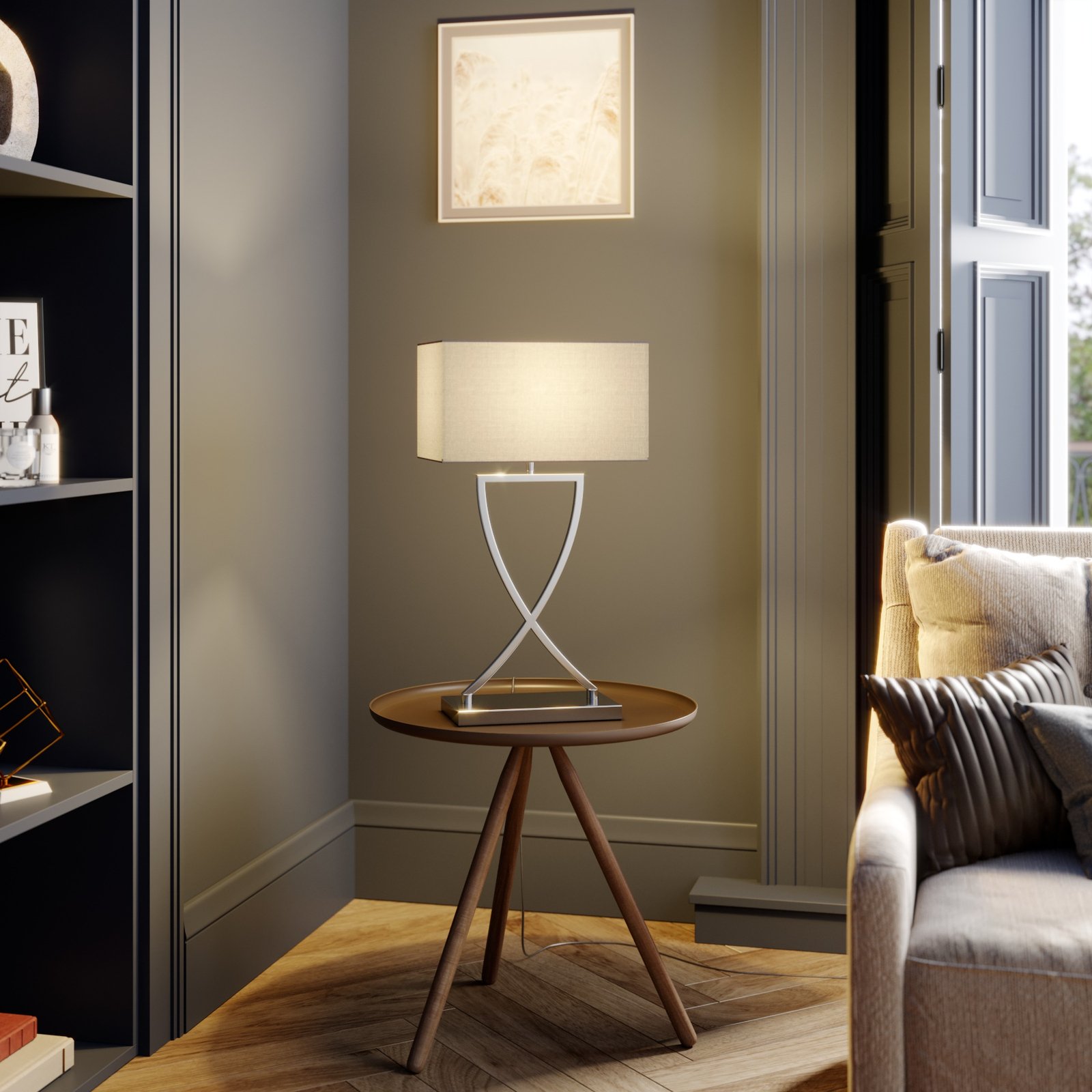 Evaine Lampe de Table Chrome/White - Lucande