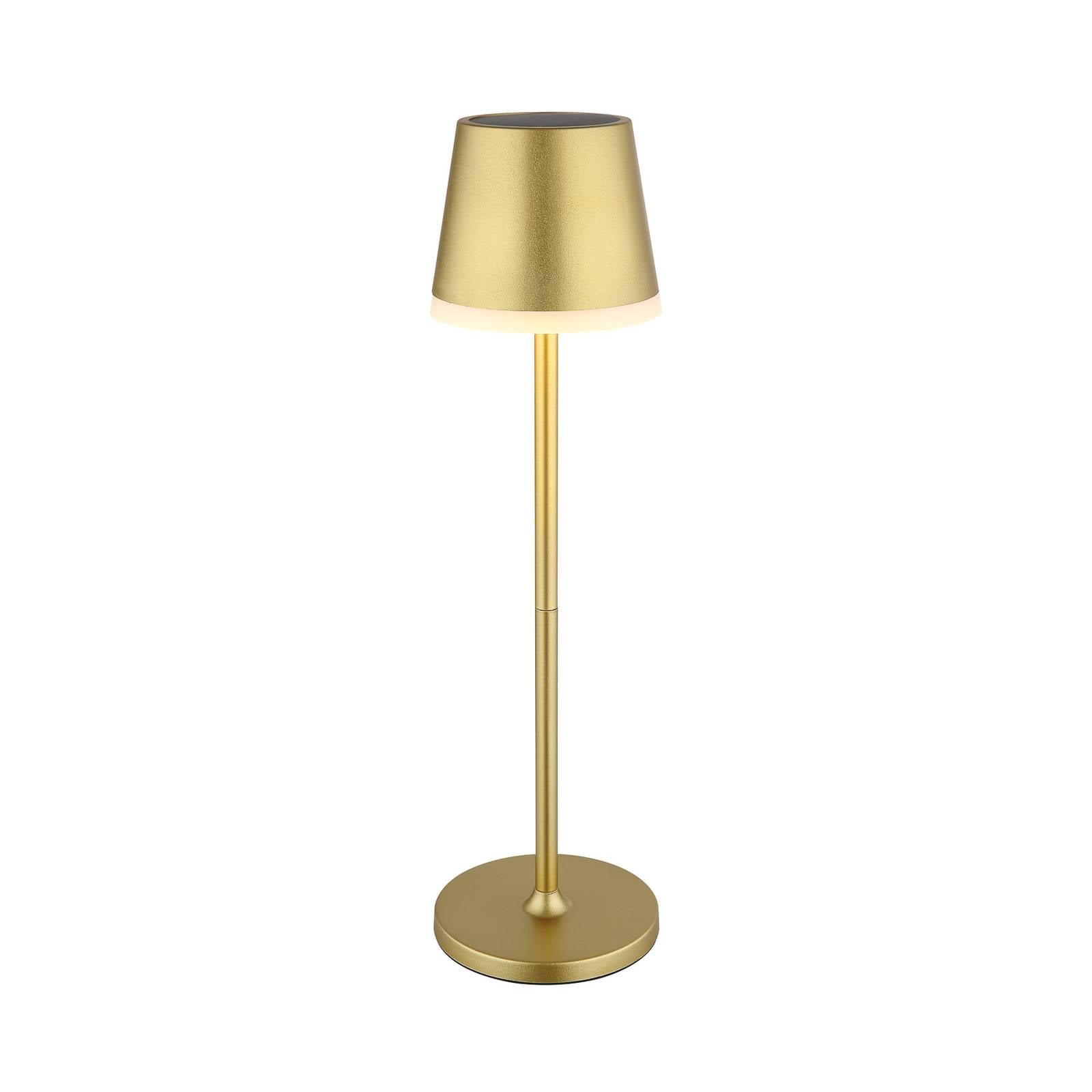 LED-Solarleuchte Metall, goldfarben, Höhe 41 cm, IP44