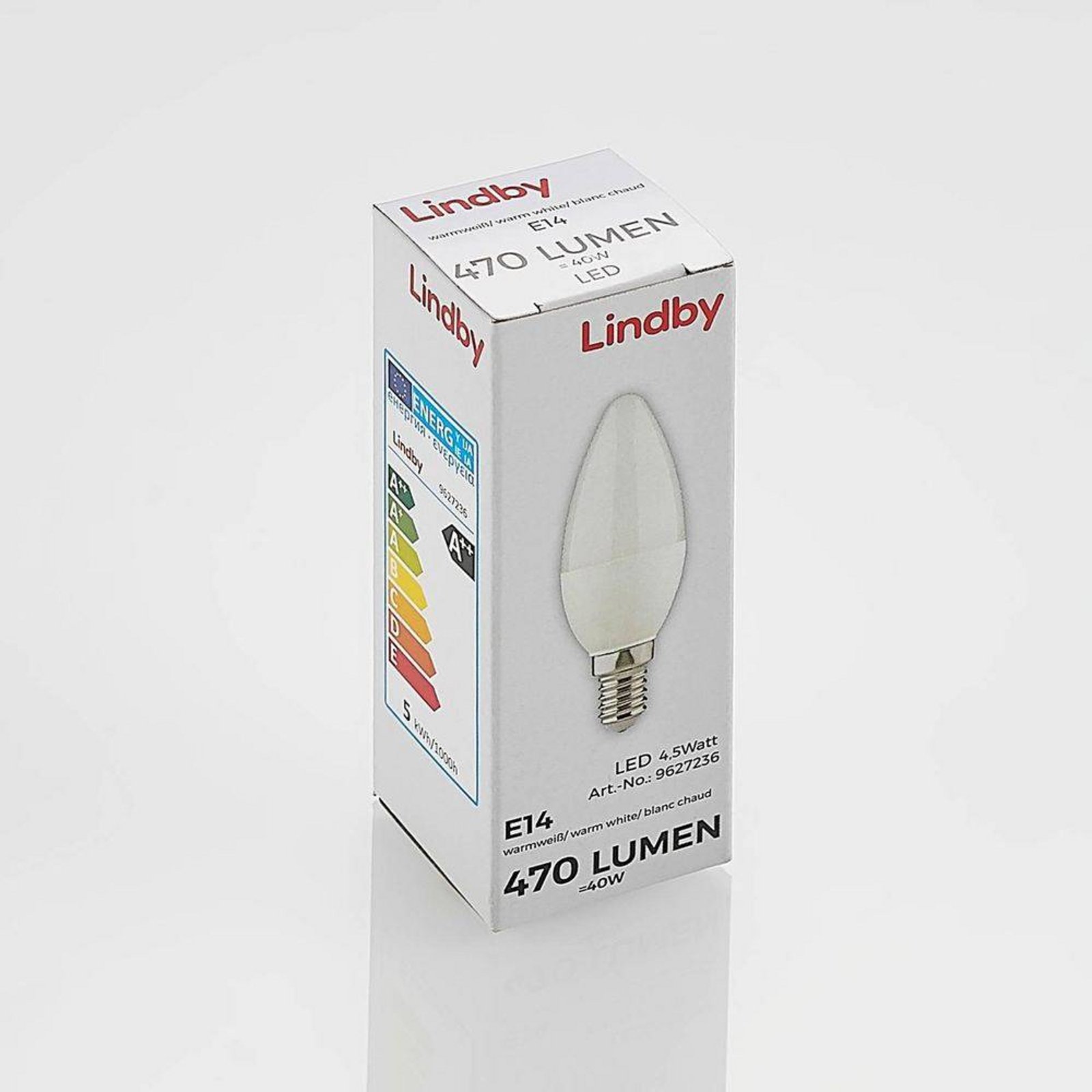 Ljuskälla LED 4,5W (470lm) 3000K Kron E14 - Lindby