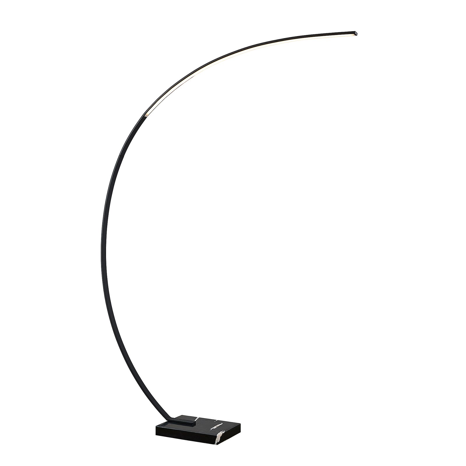 Lindby Kendra lampa łukowa stojąca LED, czarna