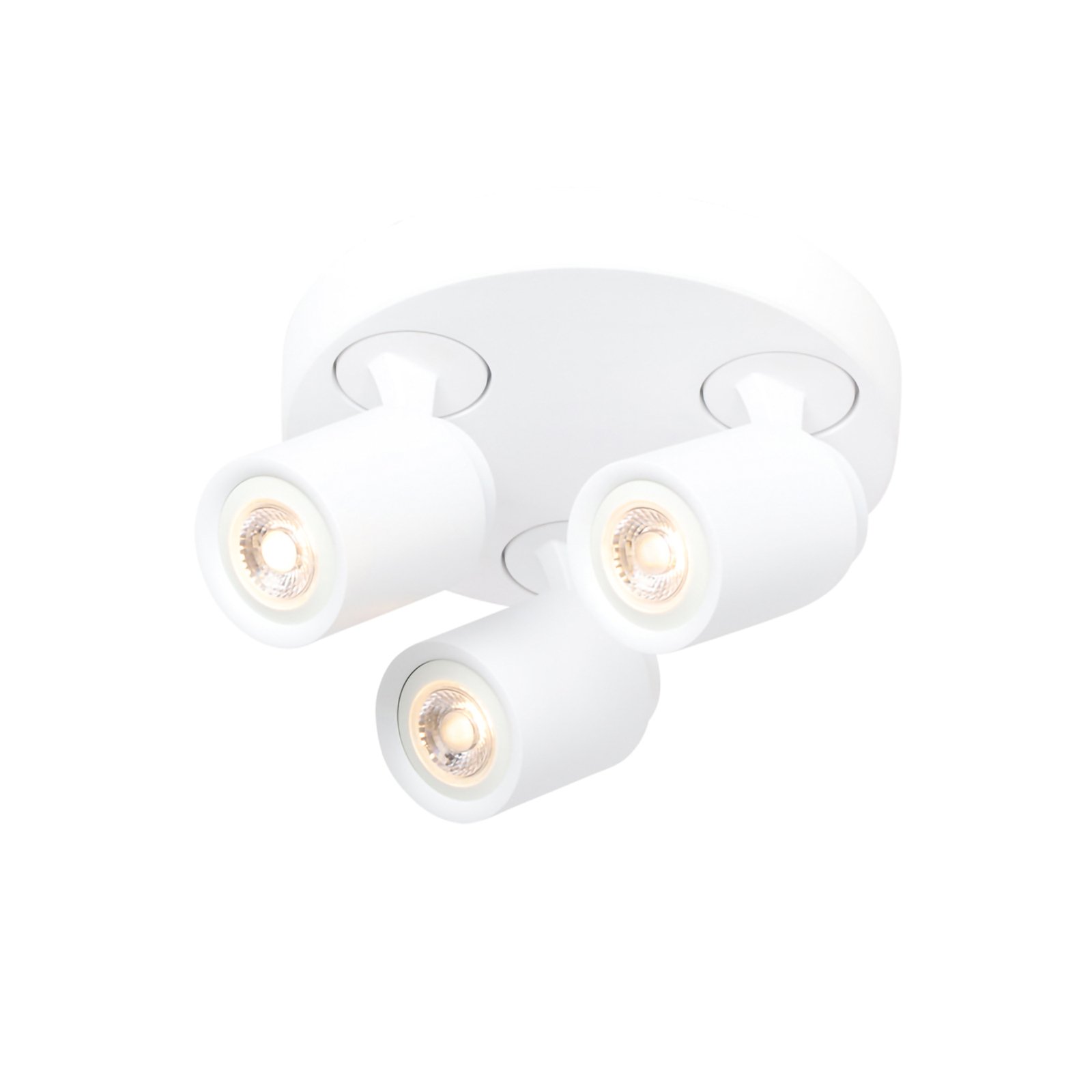 Razza downlight de techo, blanco, Ø 28,5 cm, 3 luces, metal