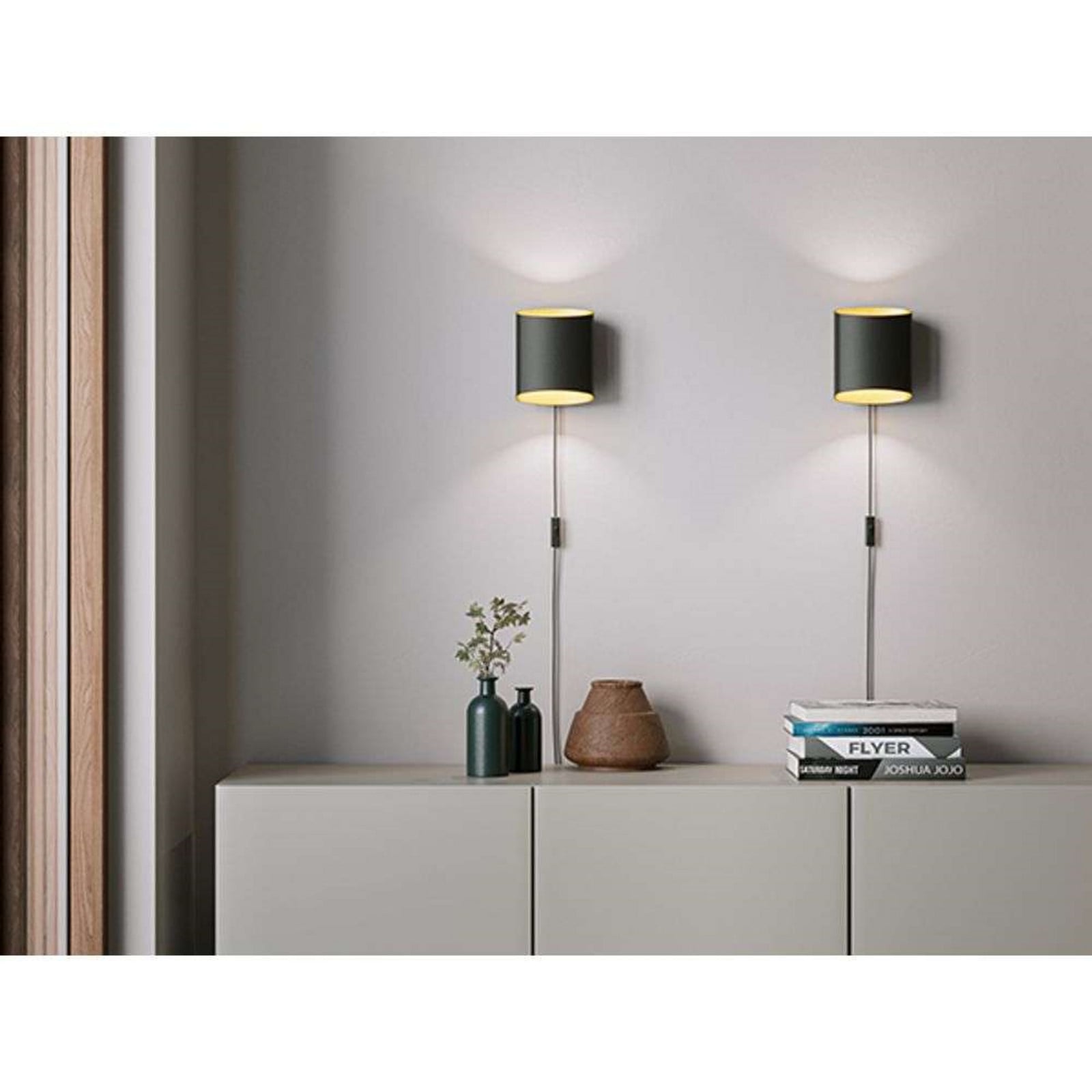 Sinne V&auml;gglampa Black/Brass Belid - Vardagsrum - Metall