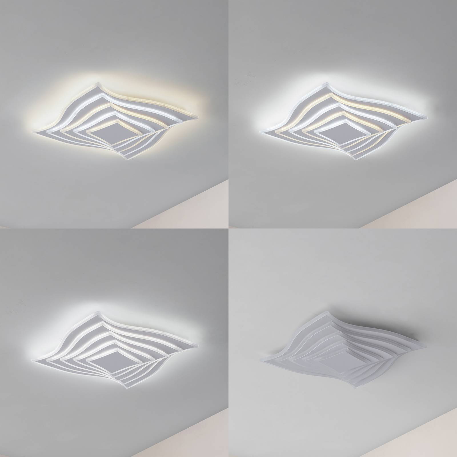 Lindby Lampa sufitowa LED Rebeka, 47x47cm, CCT, pilot