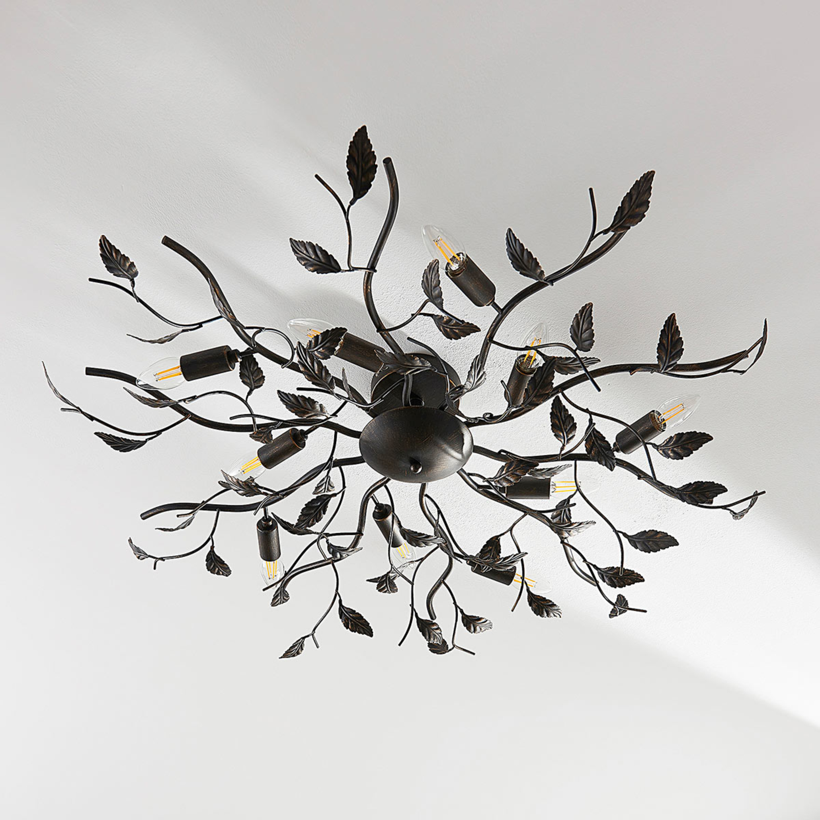 black leaf ceiling light