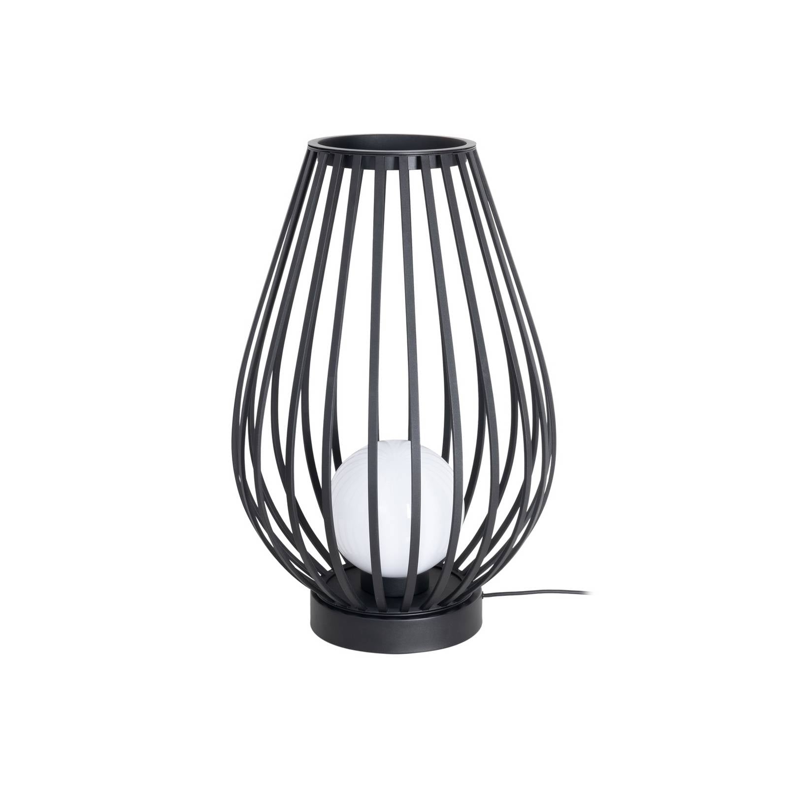 Lucande Terrassenleuchte Marrin, schwarz, Metall, Ø 46cm