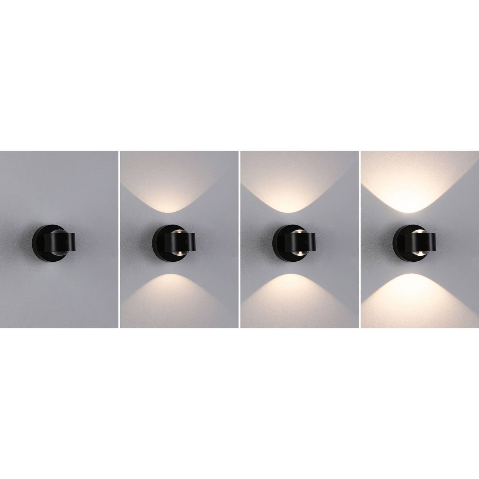 Kinkiet zewnętrzny LED na akumulator Zorik, czarna, 10 cm, IP44, ściemniany