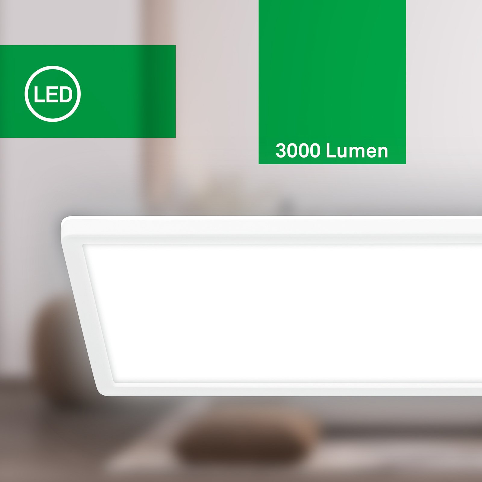 Plafoniera LED Tava A, 58x20 cm, plastica, bianco