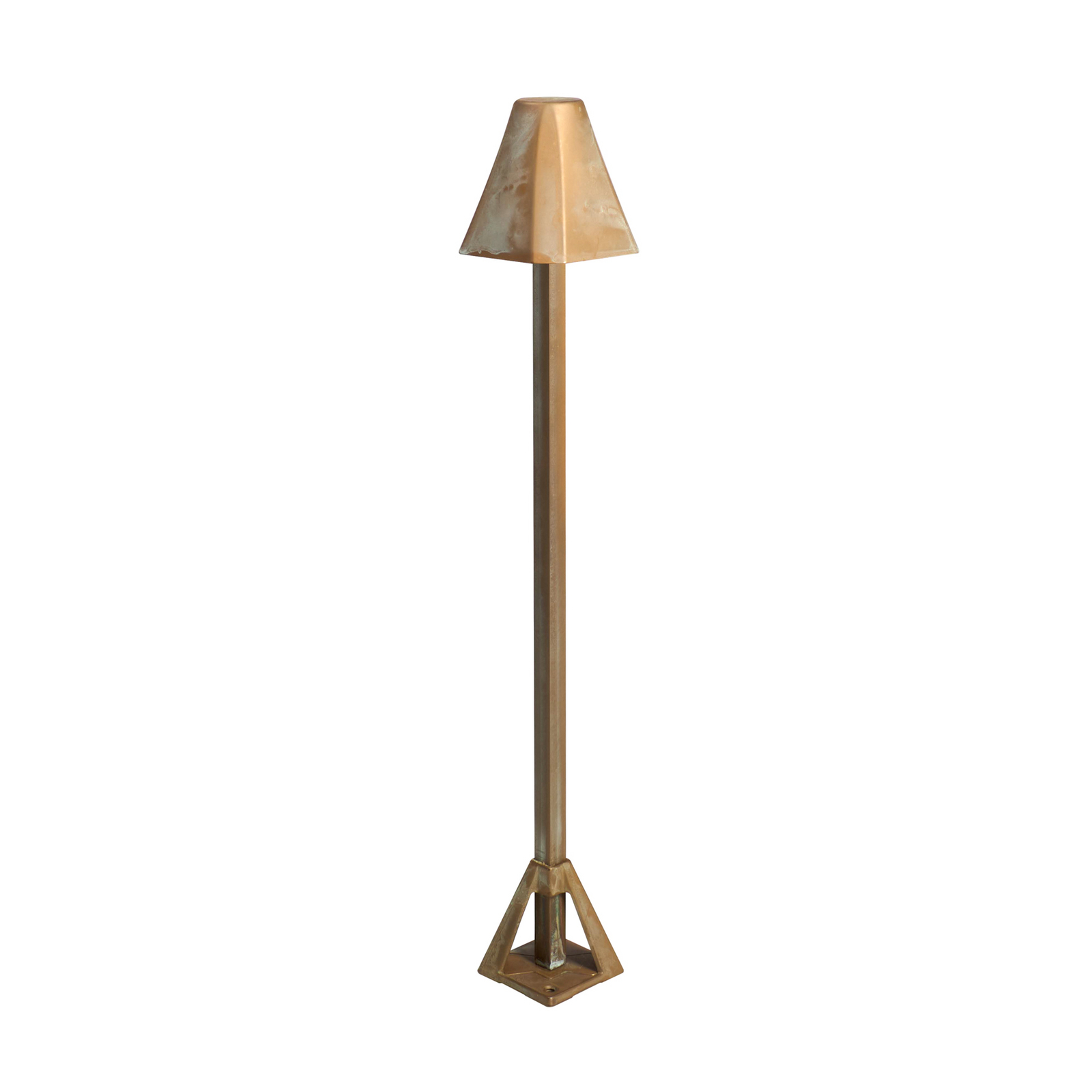 LED-Sockelleuchte Silva Frame, Höhe 50 cm, messing antik