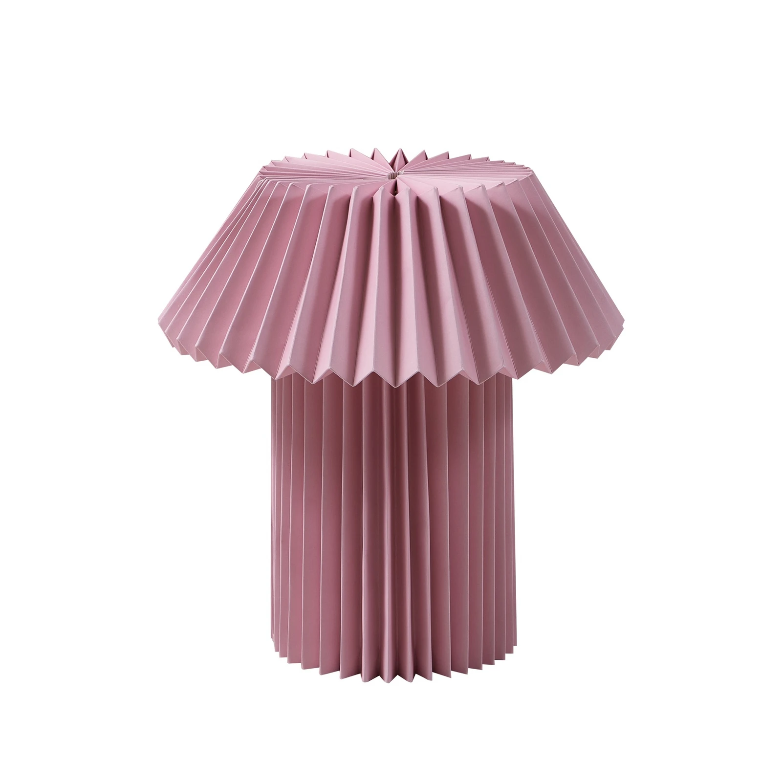 Stolná lampa Lindby Magali, ružová, papier, Ø 34 cm, E14