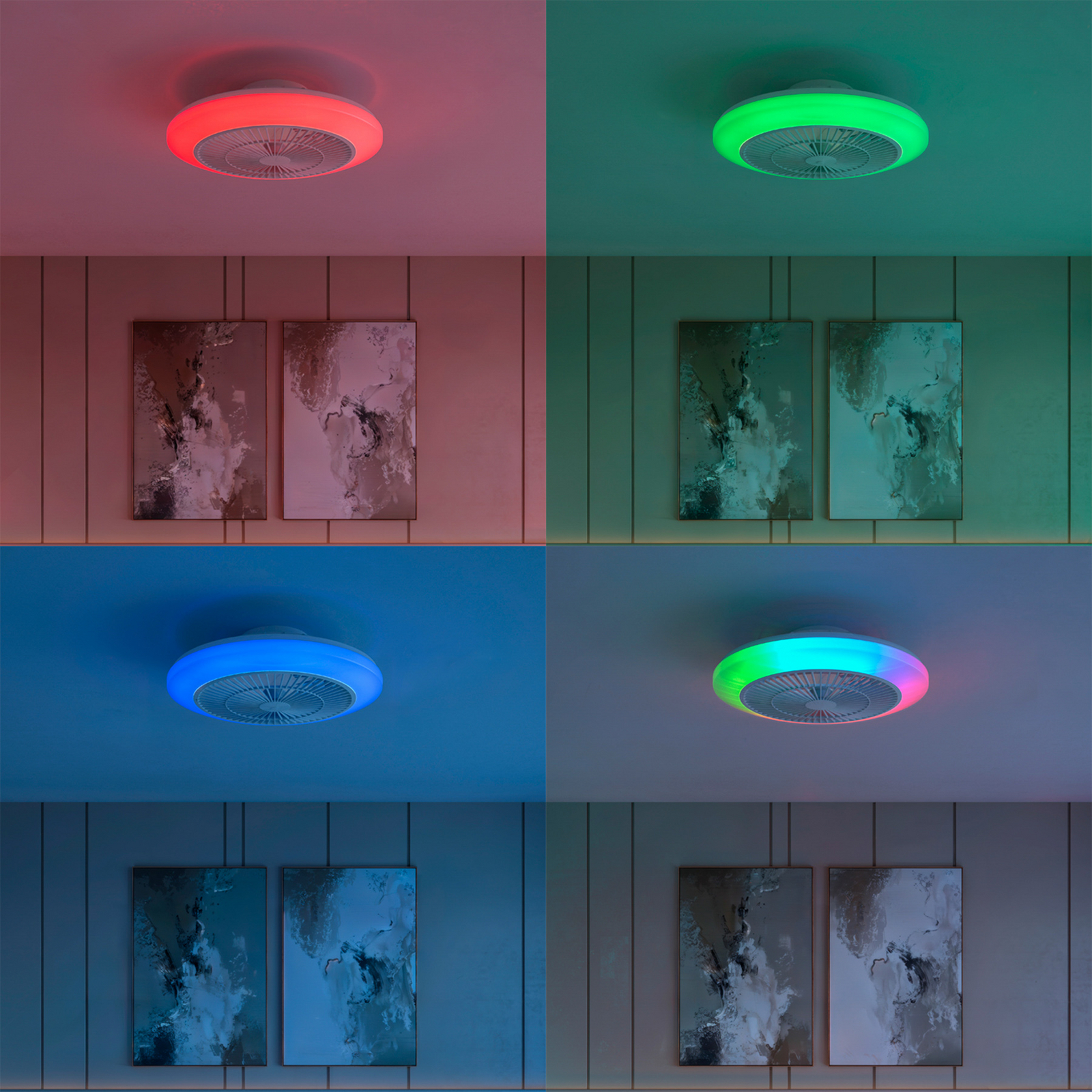 Philips Amigo LED stropni ventilator, bijeli, 48 cm, CCT, RGB