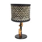 Animaux 3713ZW table lamp, black/natural wickerwork