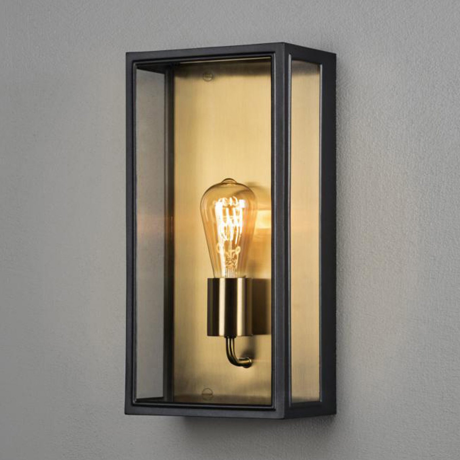 Carpi outdoor wall lamp, black, width 20.5 cm