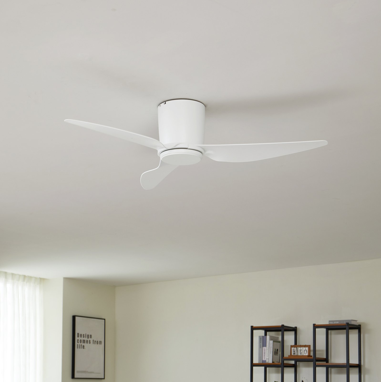 Lindby ventilateur de plafond Aulo, blanc, DC, silencieux, Ø 123 cm