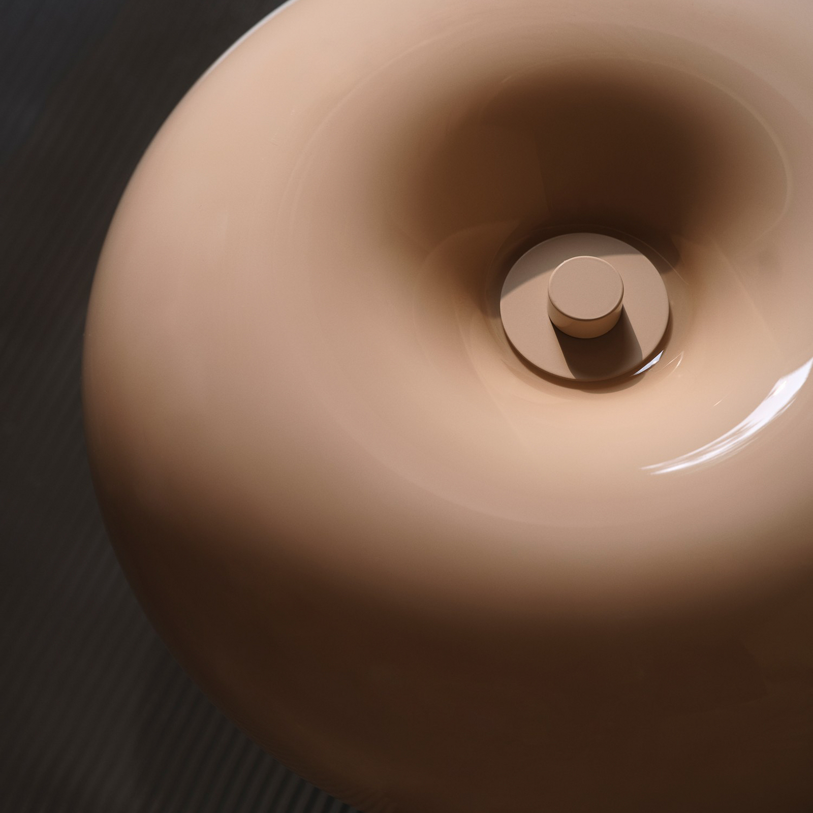 Tischleuchte Malti, Glas, beige, Ø 27,5 cm, E27