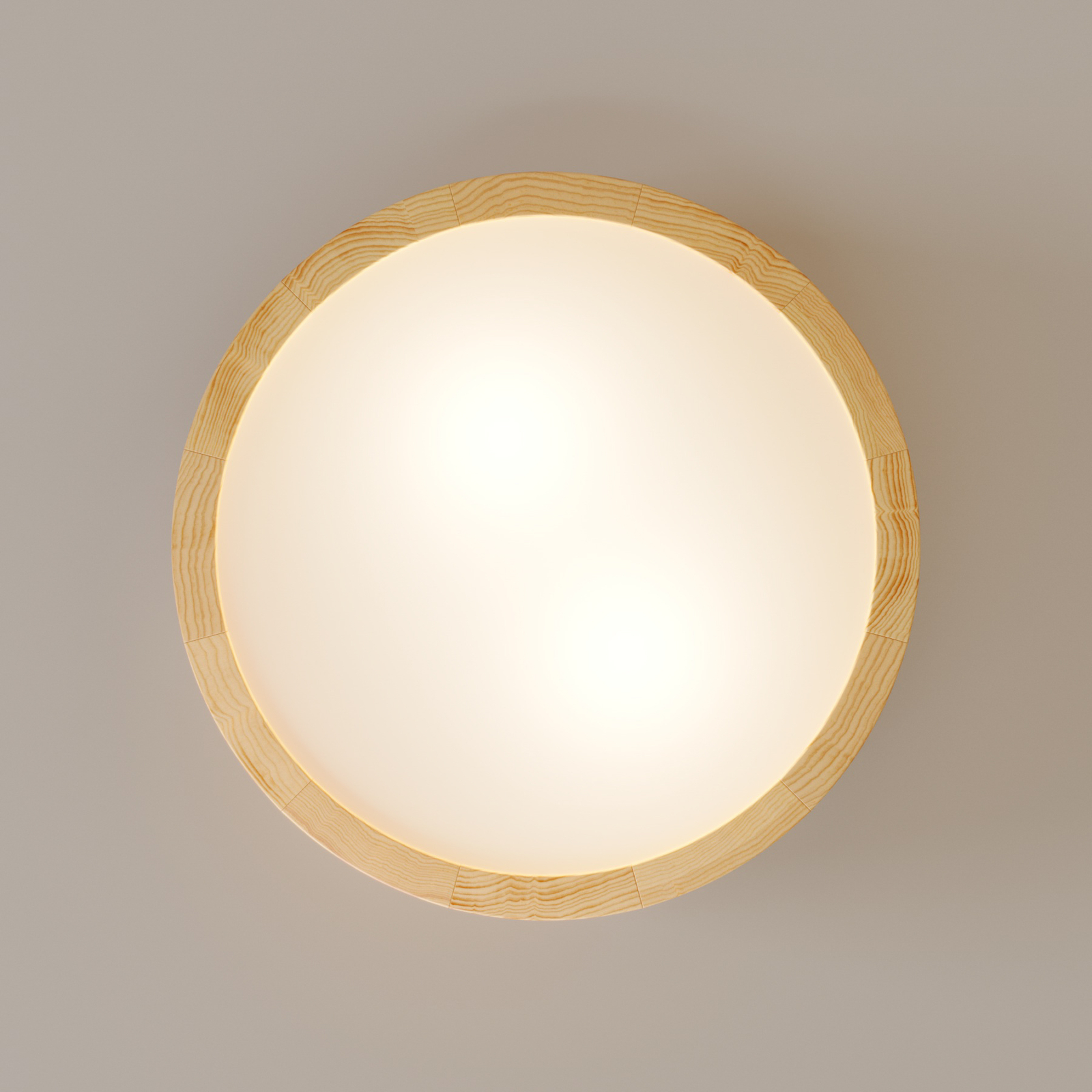 Mennyezeti világítás Cleo fenyőfából, Ø 27,5 cm
