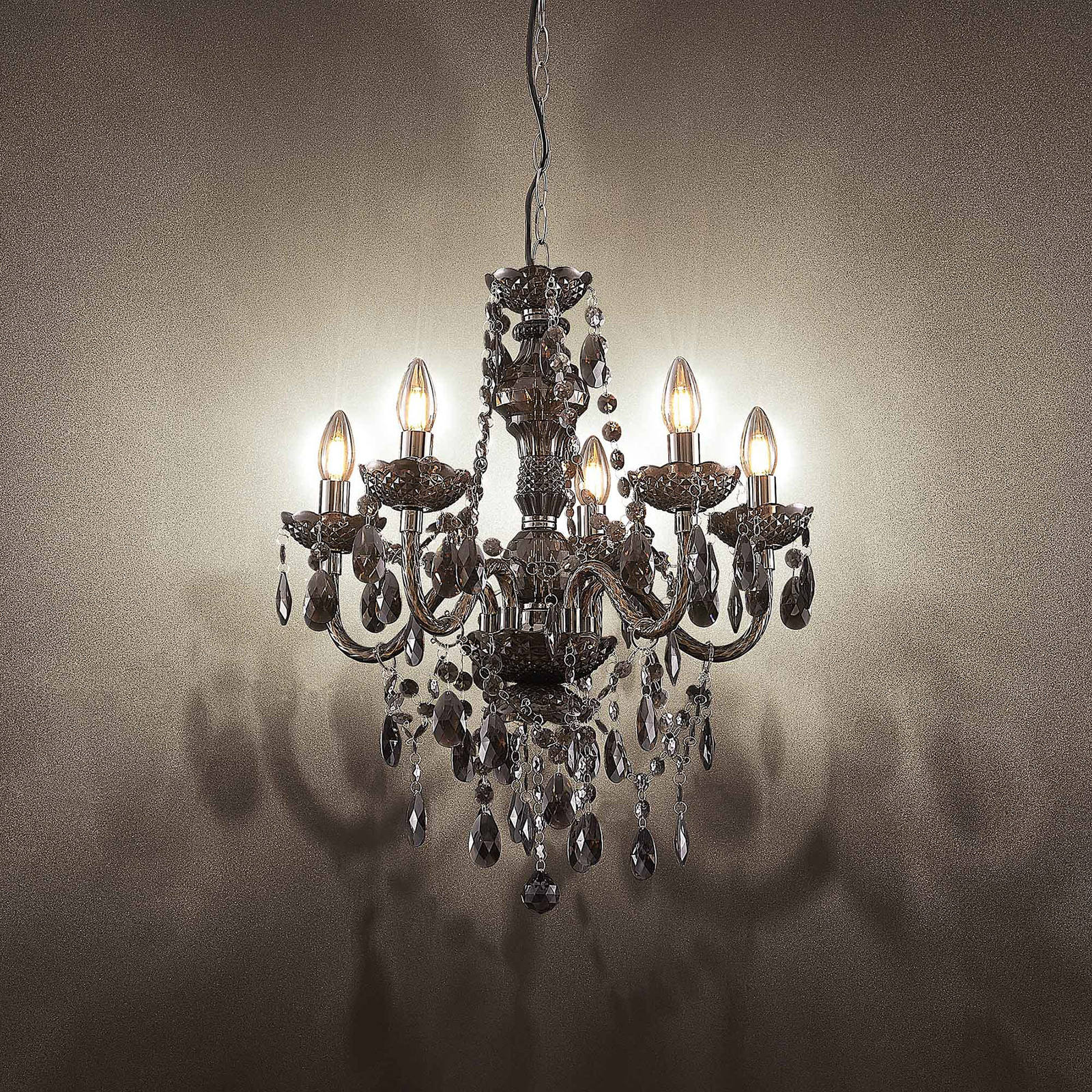 Lindby Spirou lustre en acrylique, gris fumée