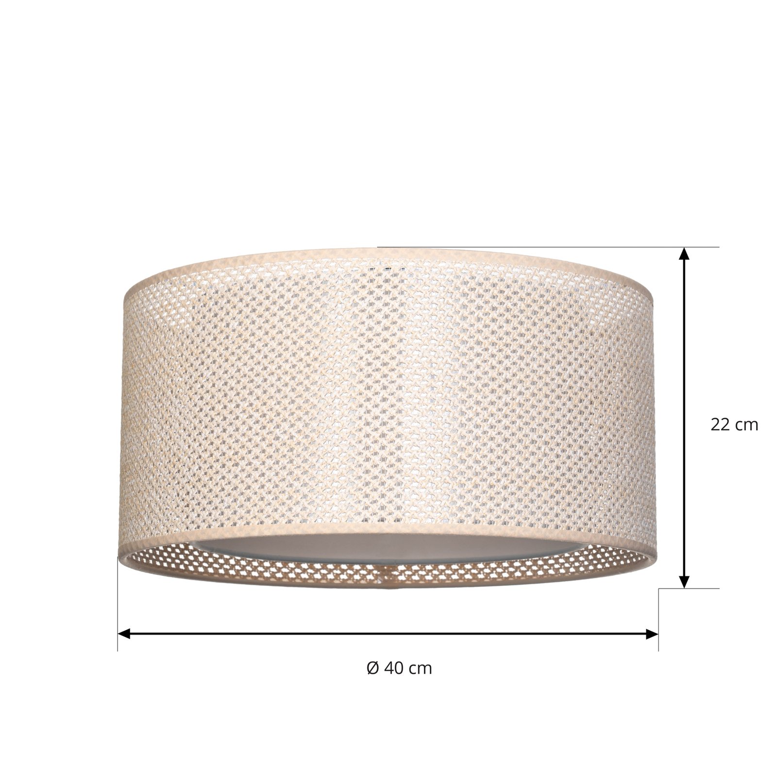 Lindby Deckenleuchte Soula, Ø 40 cm, beige, Kunststoff, E27