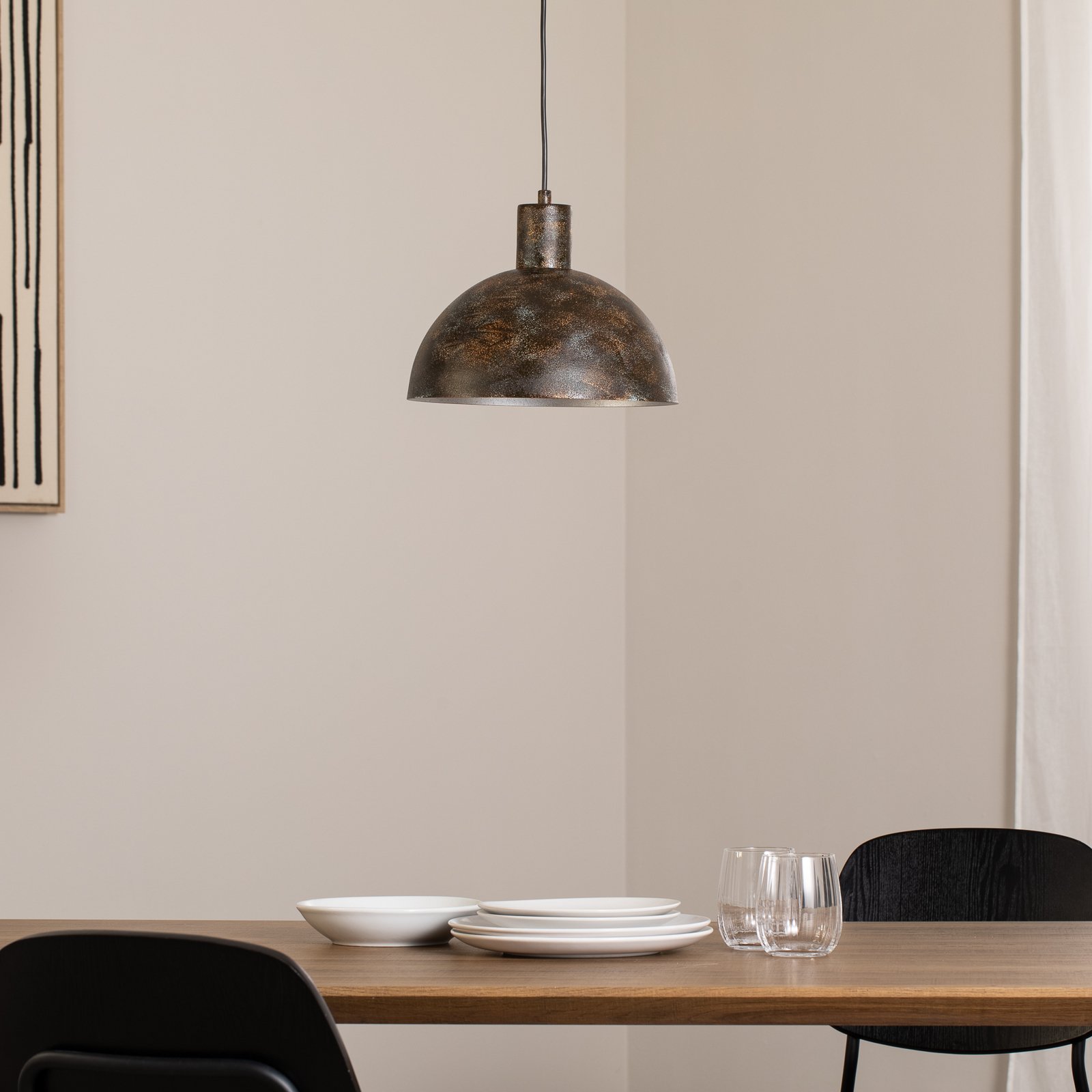 Hengelampe Kure, svartbrun, metall, Ø 30 cm, E27 Hengelampe Kure, svartbrun, metall, Ø 30 cm, E27