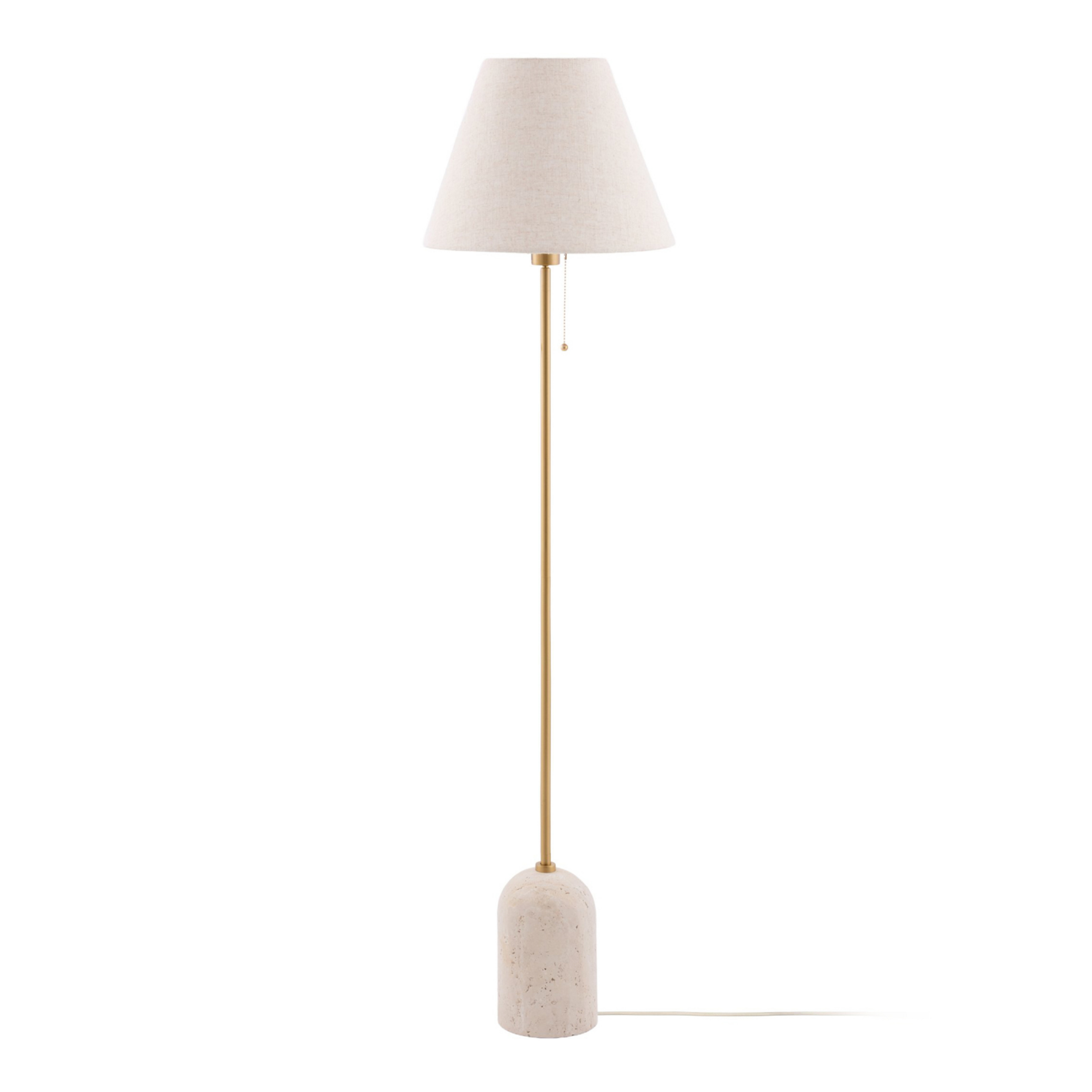 Lampadaire Gino, pied en travertin beige 145 cm - Globen Lighting
