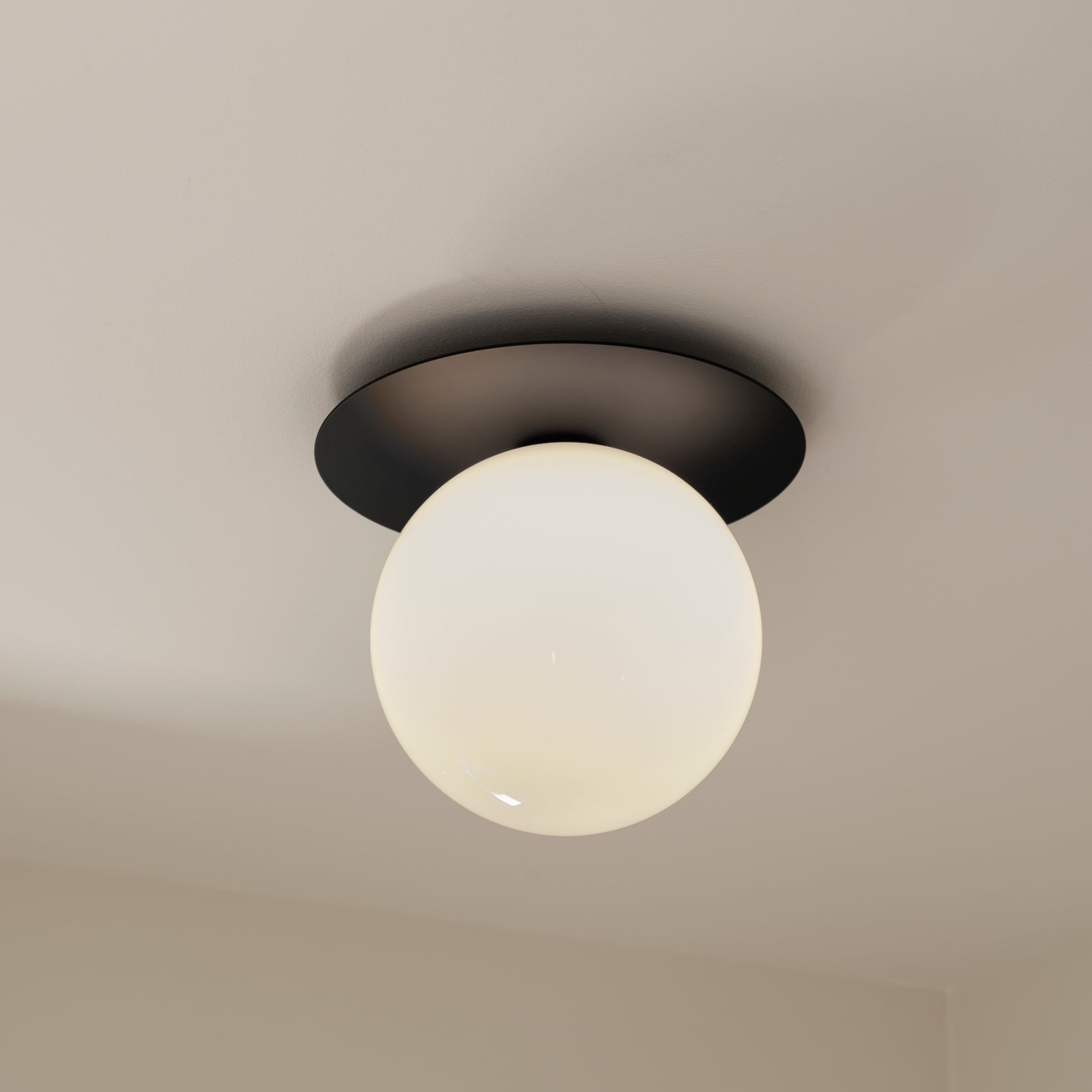Liila 1 Seinä-/Kattovalaisin IP44 Large Black/Opal - Nuura