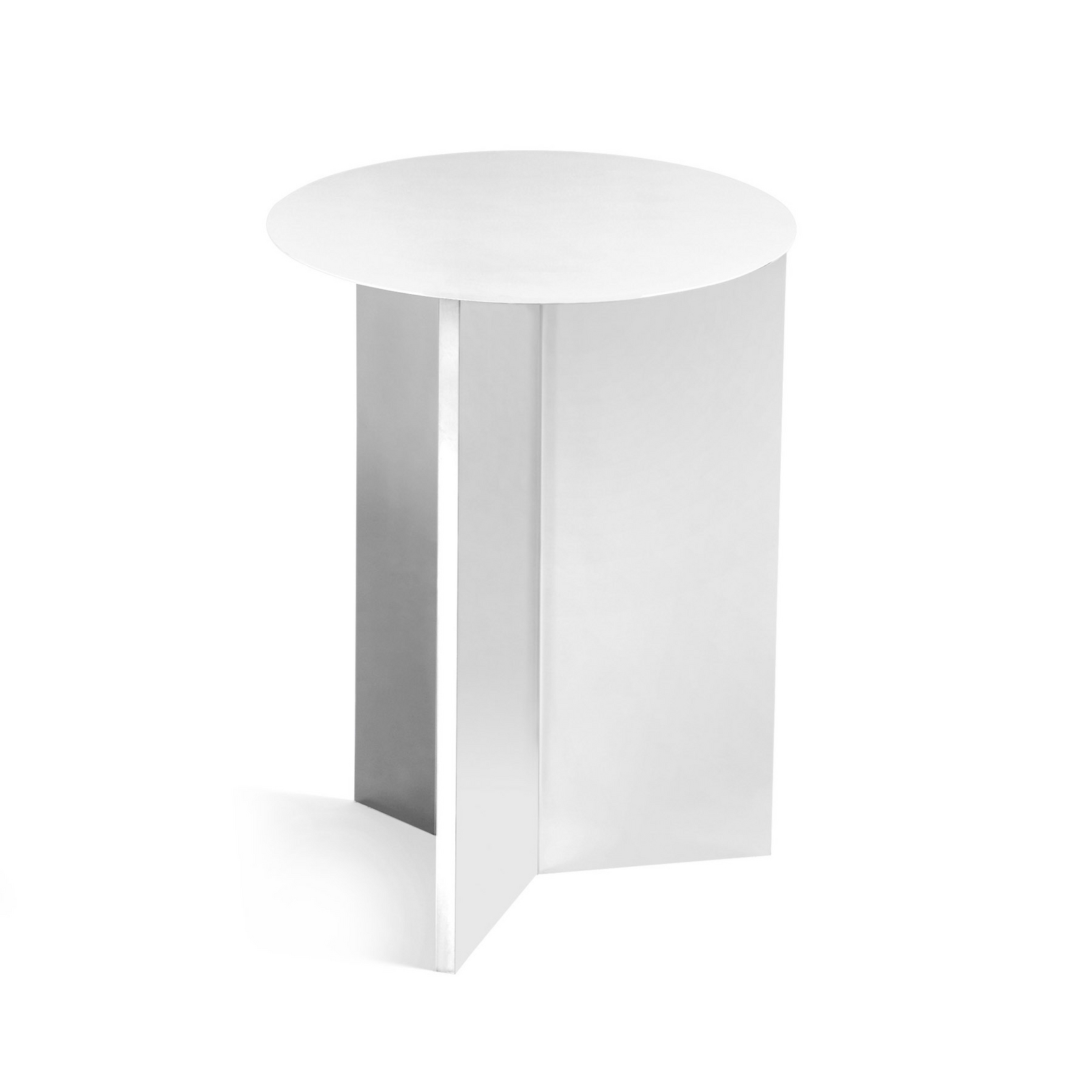 Slit sidobord, vitt, stål, Ø 35 cm - HAY