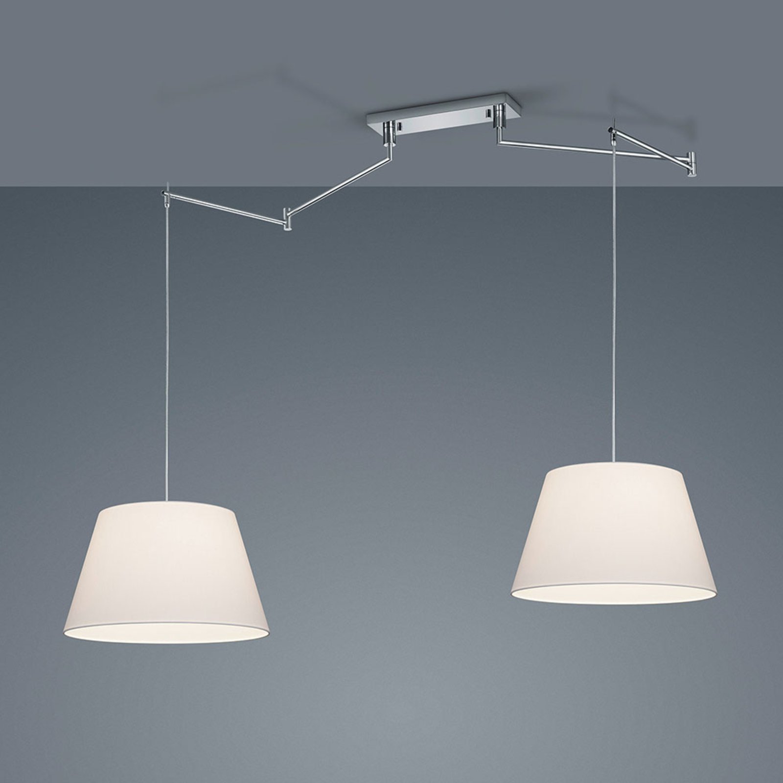 Helestra Certo hanglamp conisch 2-lamps, wit