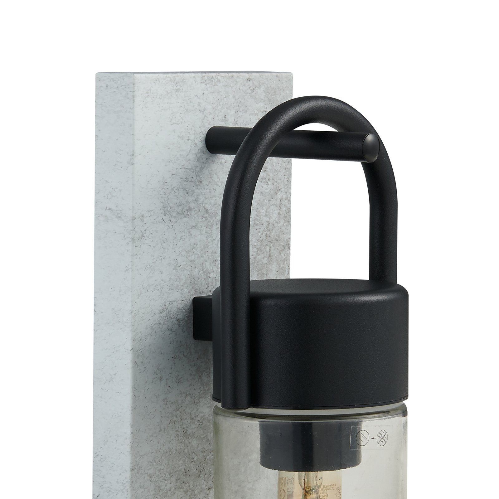 EGLO Carraro εξωτερικό φωτιστικό τοίχου, γκρι/μαύρο/διαφανές