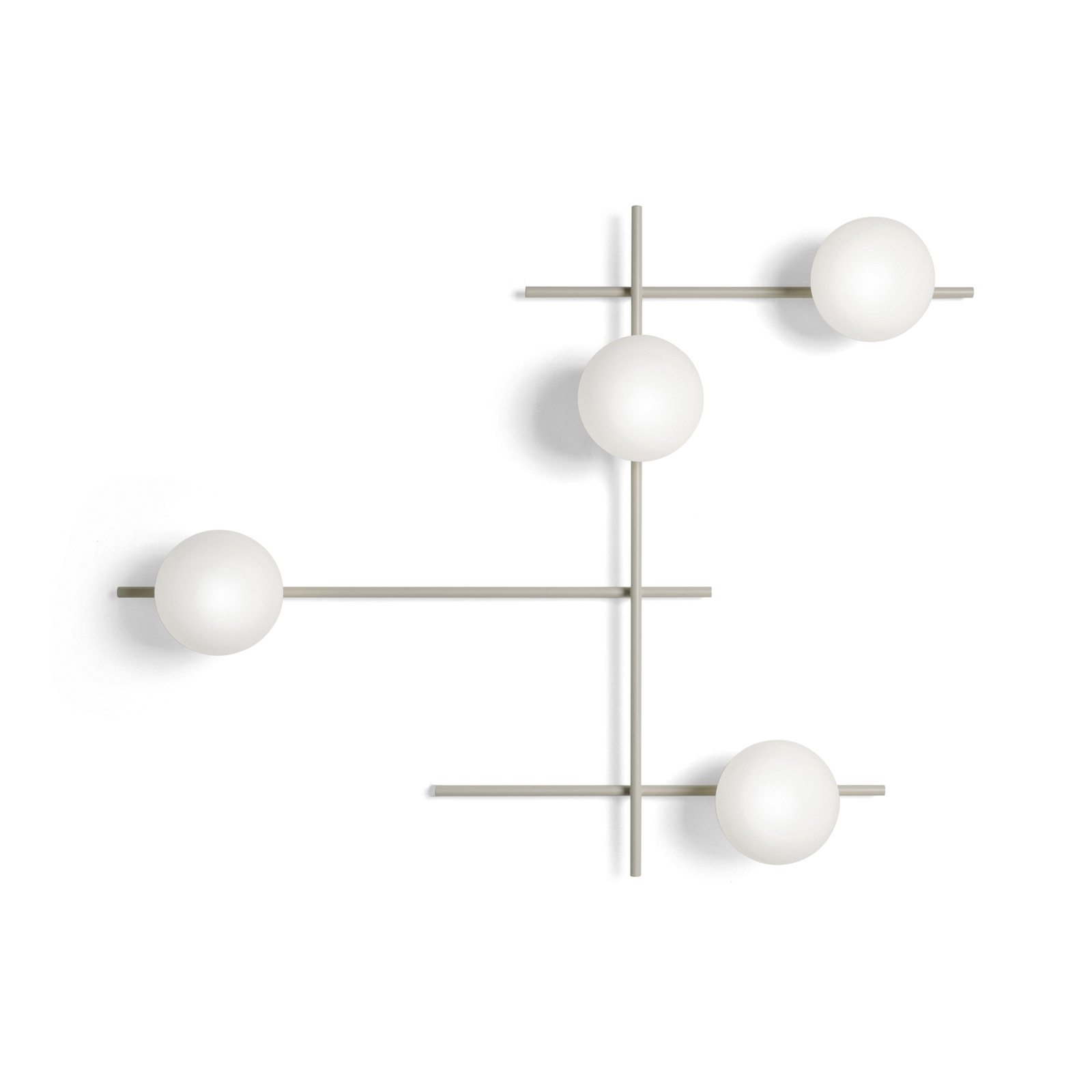 Mikado wall light, cipria/white, 4-bulb, glass, metal