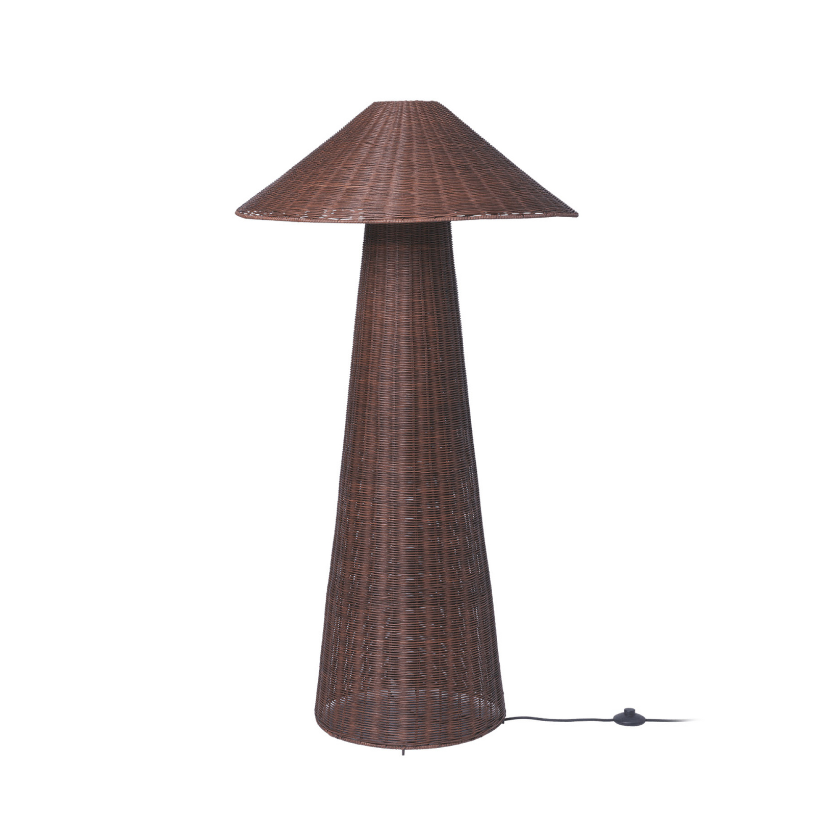 Lampadaire Dou, marron foncé, hauteur 131 cm, rotin - ferm LIVING