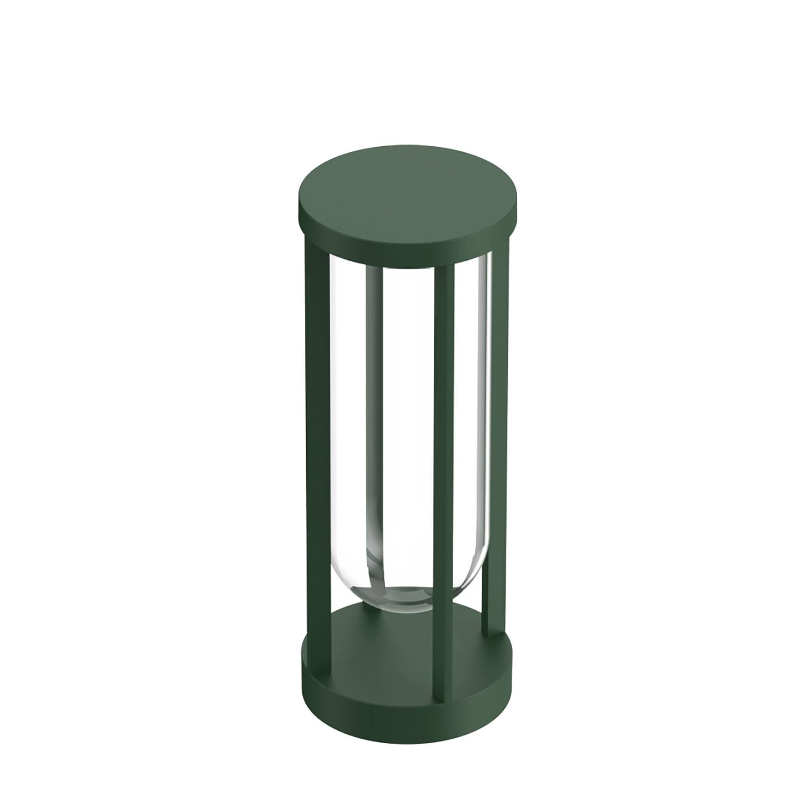 Flos FLOS In Vitro Bollard 1, 2,700 K, 40 cm dark green, aluminium, glass, 11 W, H: 40 cm