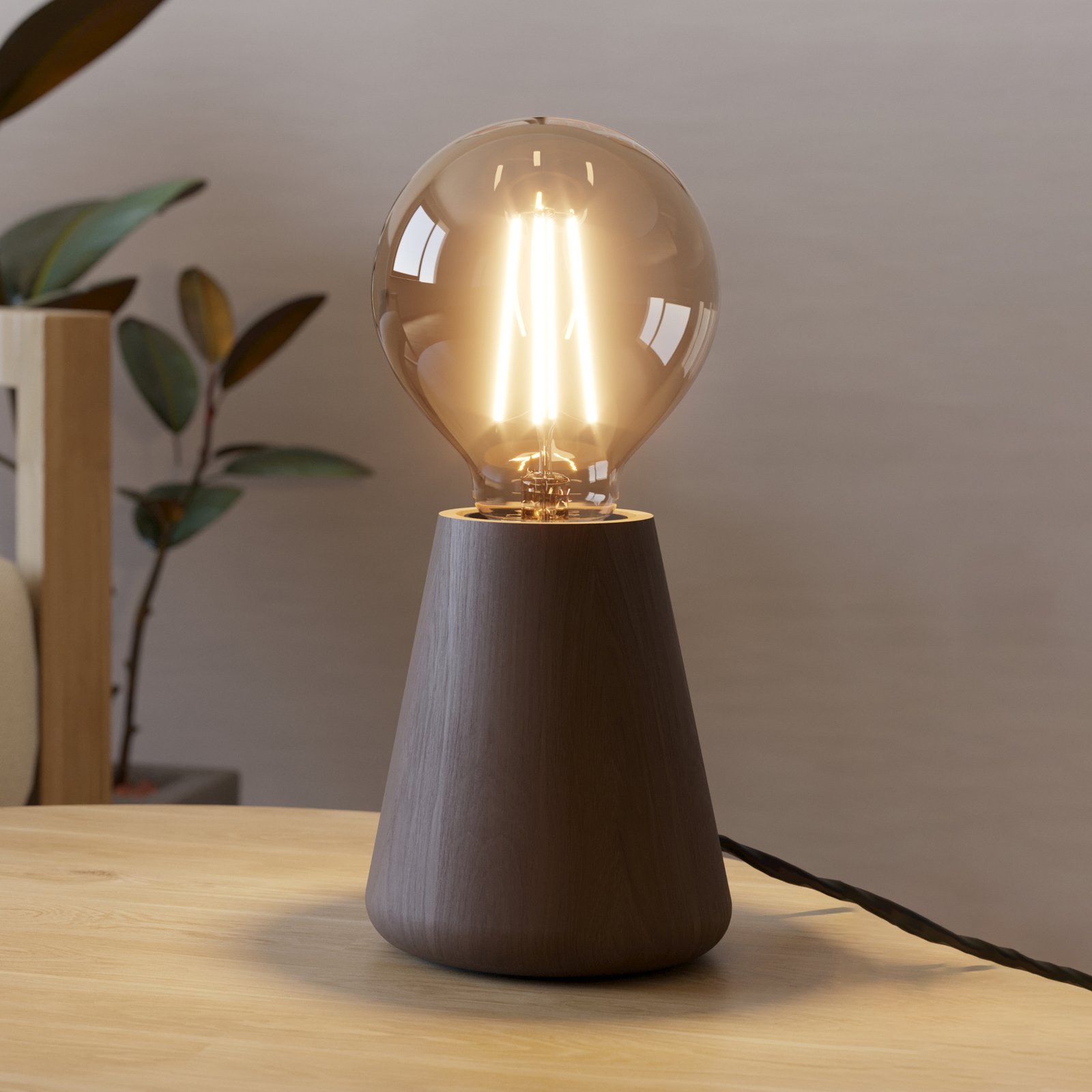 Asby stolna lampa, tamno drvo, visina 10 cm, drvo