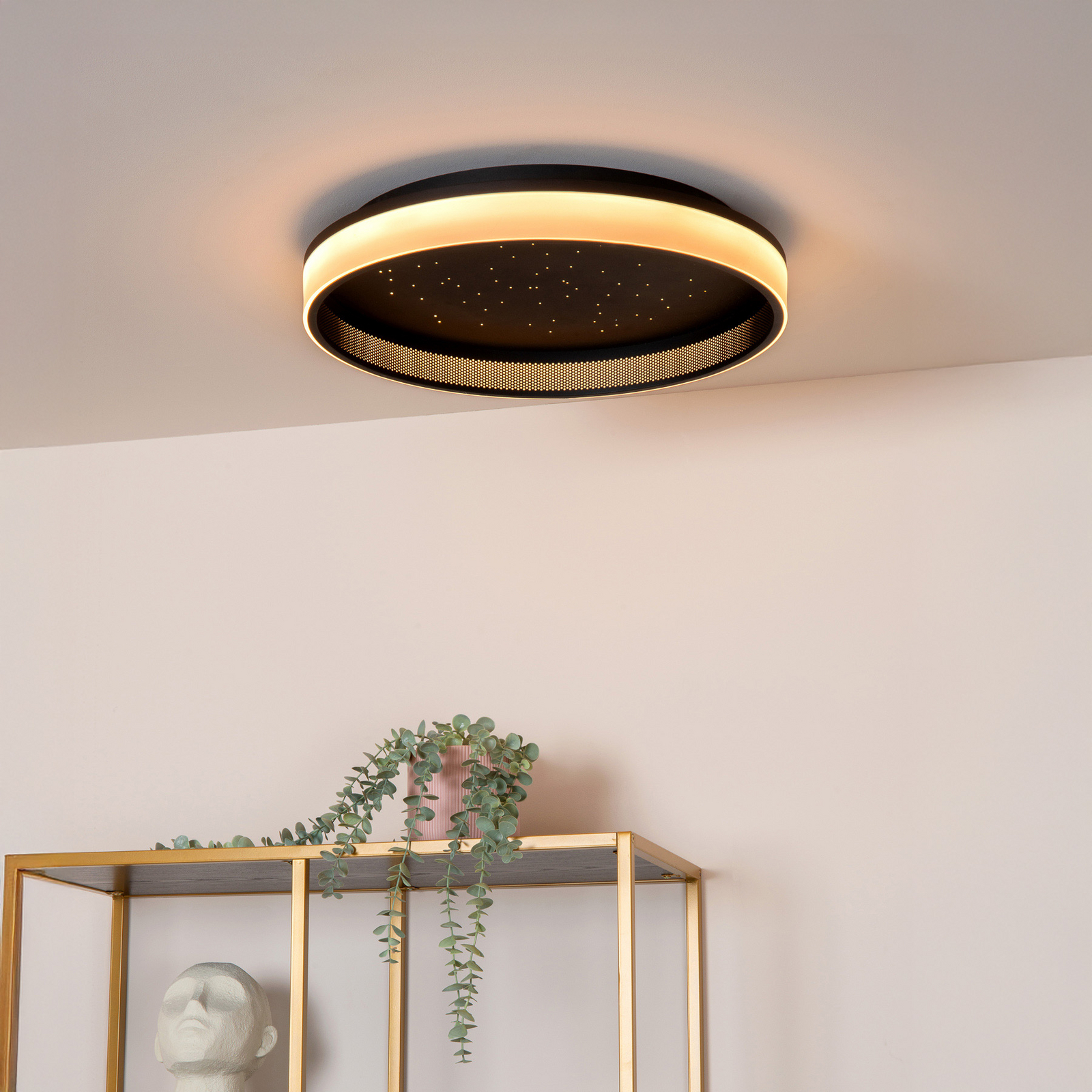 LED-Deckenleuchte ESTREJA, schwarz, Ø 40 cm, CCT, stepdim LED-Deckenleuchte ESTREJA, schwarz, Ø 40 cm, CCT, stepdim