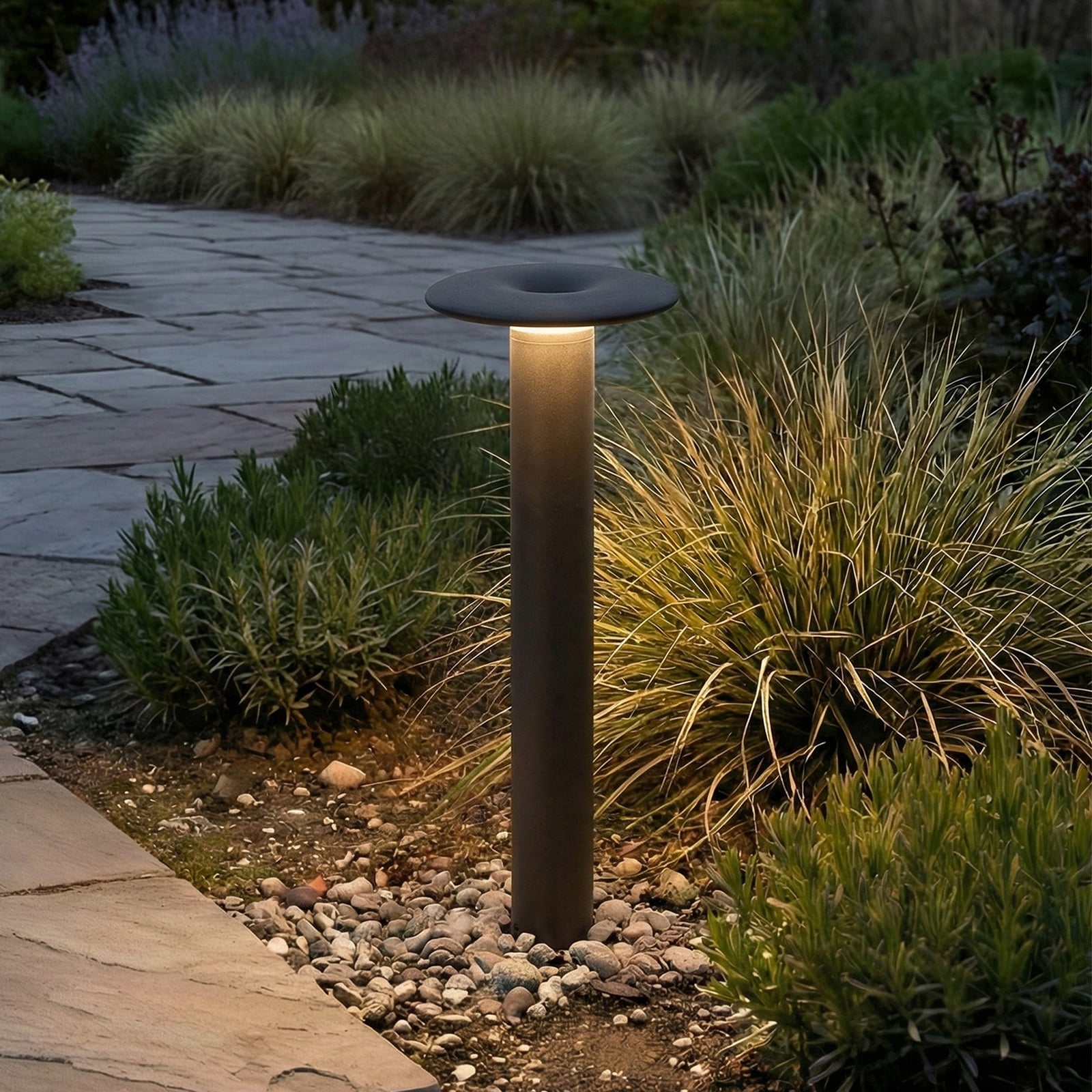 Haloa LED path light, height 50, IP54, black, aluminium - Lucande