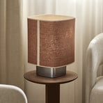 MARKET SET Dolce table lamp, cork brown, linen, E27