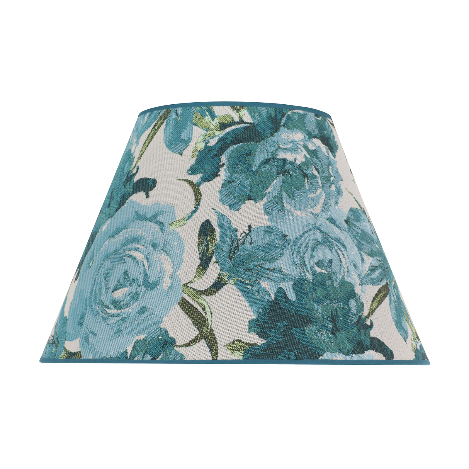Pantalla Sofia altura 31 cm patrón floral turquesa
