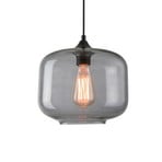 Pendant light 14102 glass, smoky grey, Ø24 cm