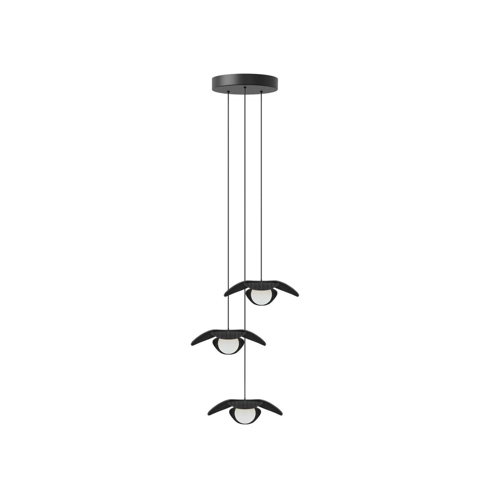 UMAGE Forget Me Not mini pendul 3 becuri stejar negru - Camera de zi / sufragerie - Design - stejar negru alb - Lemn