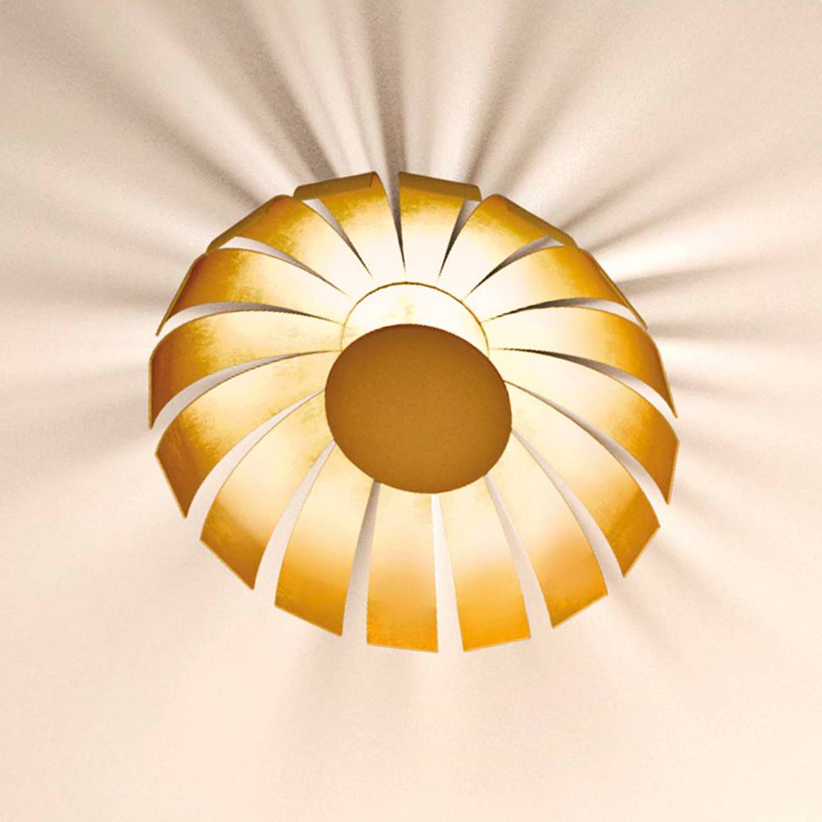 Pozłacana designerska lampa sufitowa LED Loto 20cm