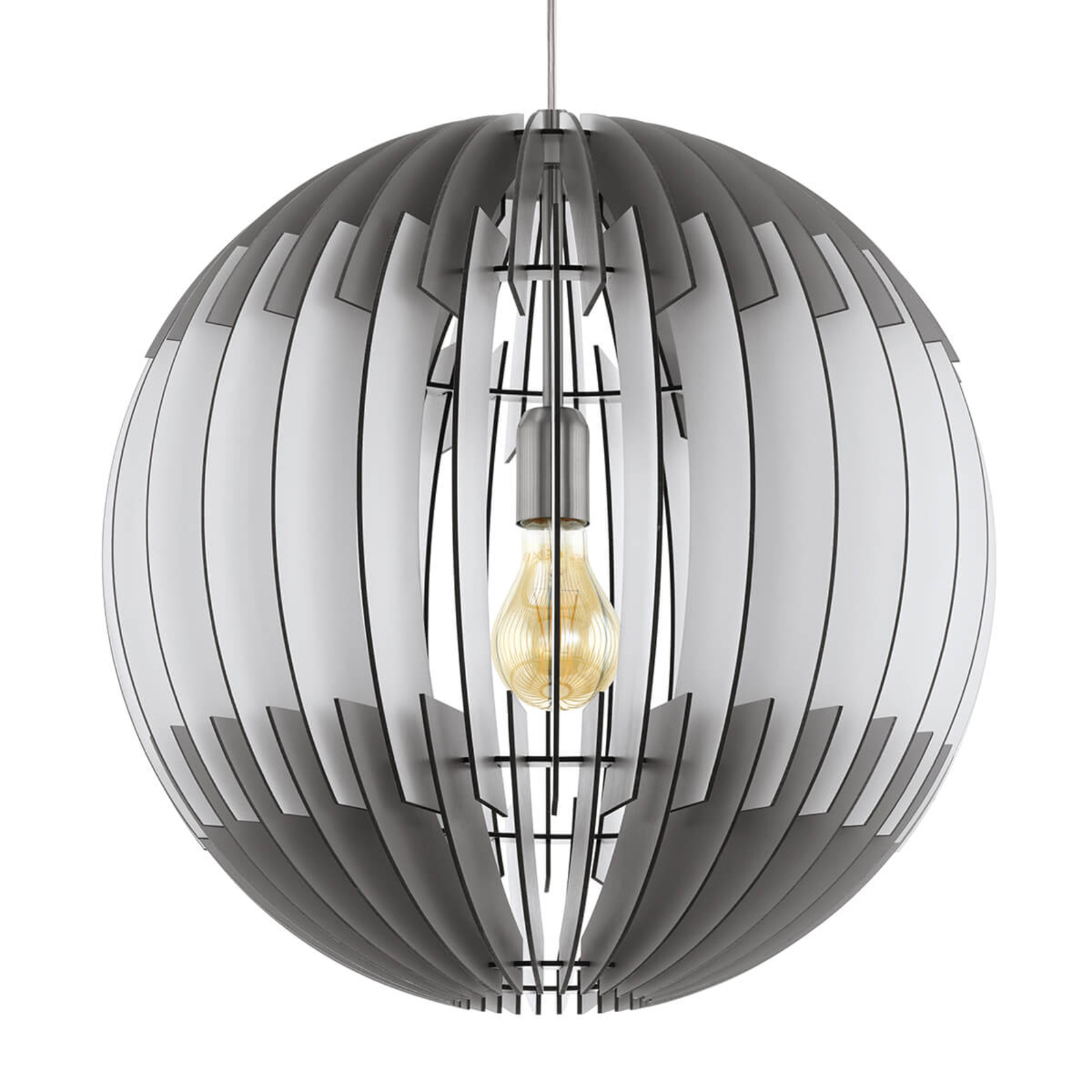 EGLO Olmero large pendant light with pallet lampshade, for Living / Dining Room, painted wood, steel, E27, 60 W, energy efficiency: A++