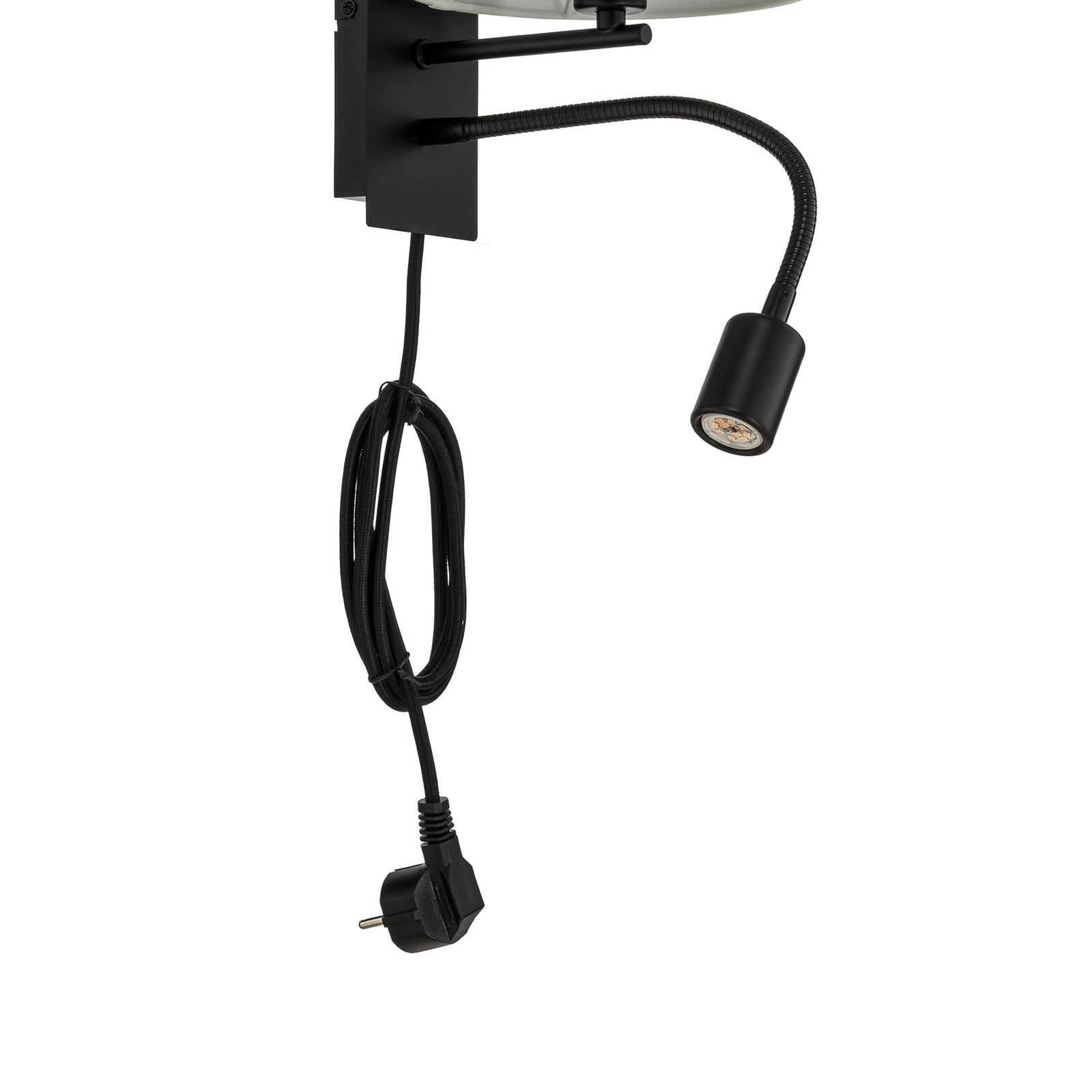 Lindby wandlamp Florens, zwart, LED leeslamp, 23,5 cm