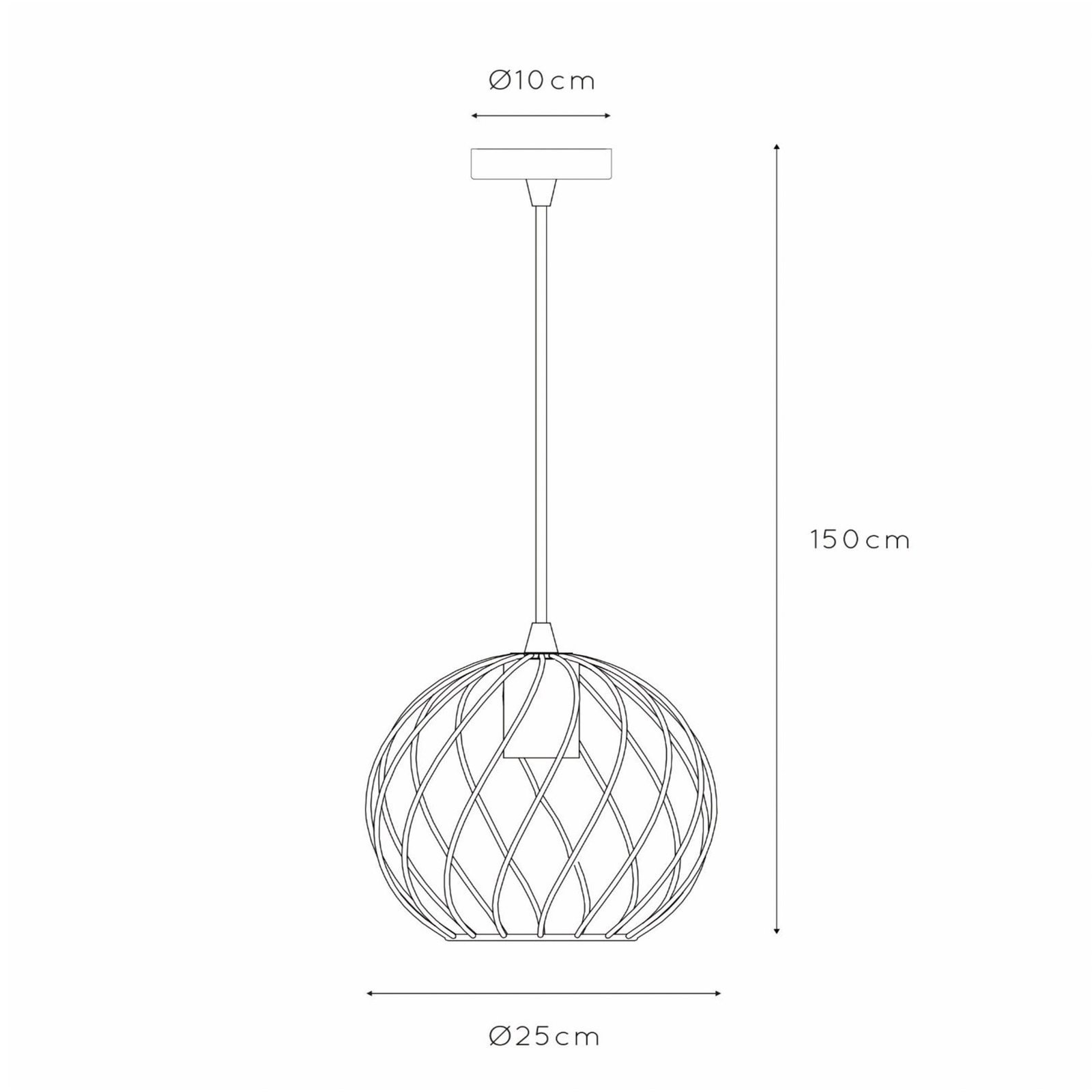 Danza pendant light, 1-bulb, Ø 25 cm, black