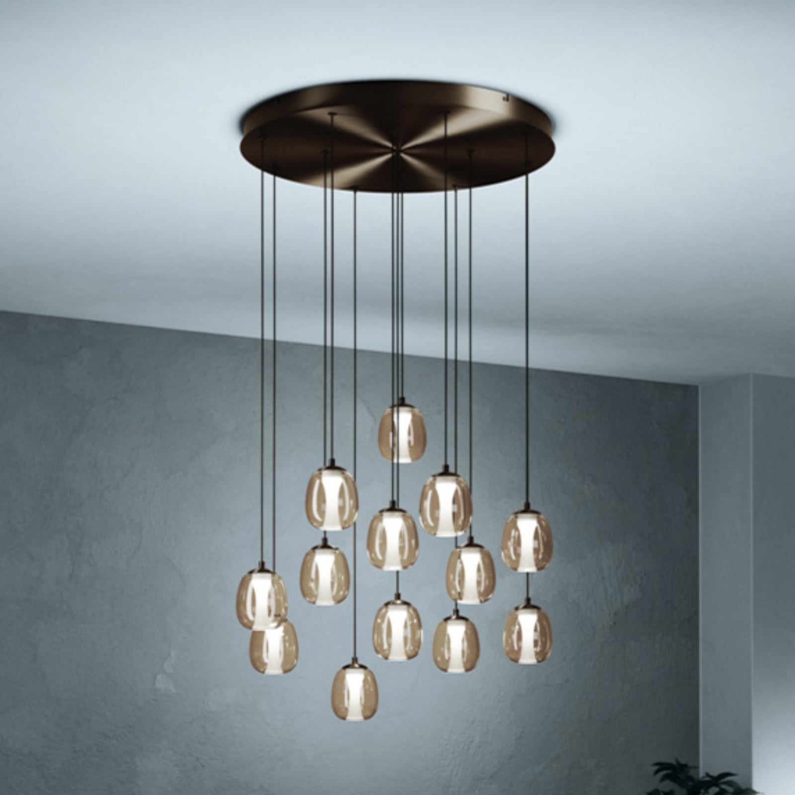 Lámpara colgante LED Stars of Light FERRO, 58 cm, 13 lúmines, color